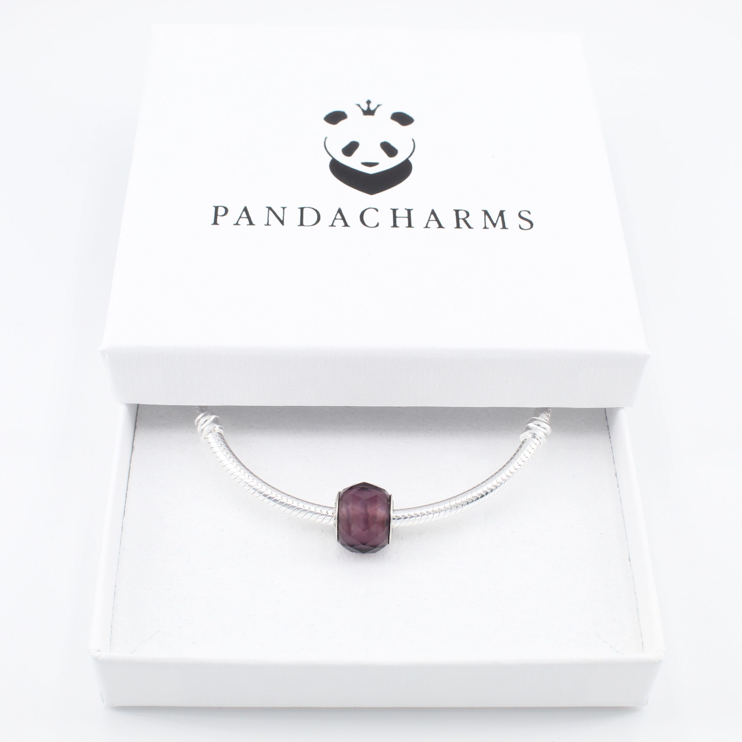 Kleiner Lila Facettenglas Charm 3 Kleiner Lila Facettenglas Charm