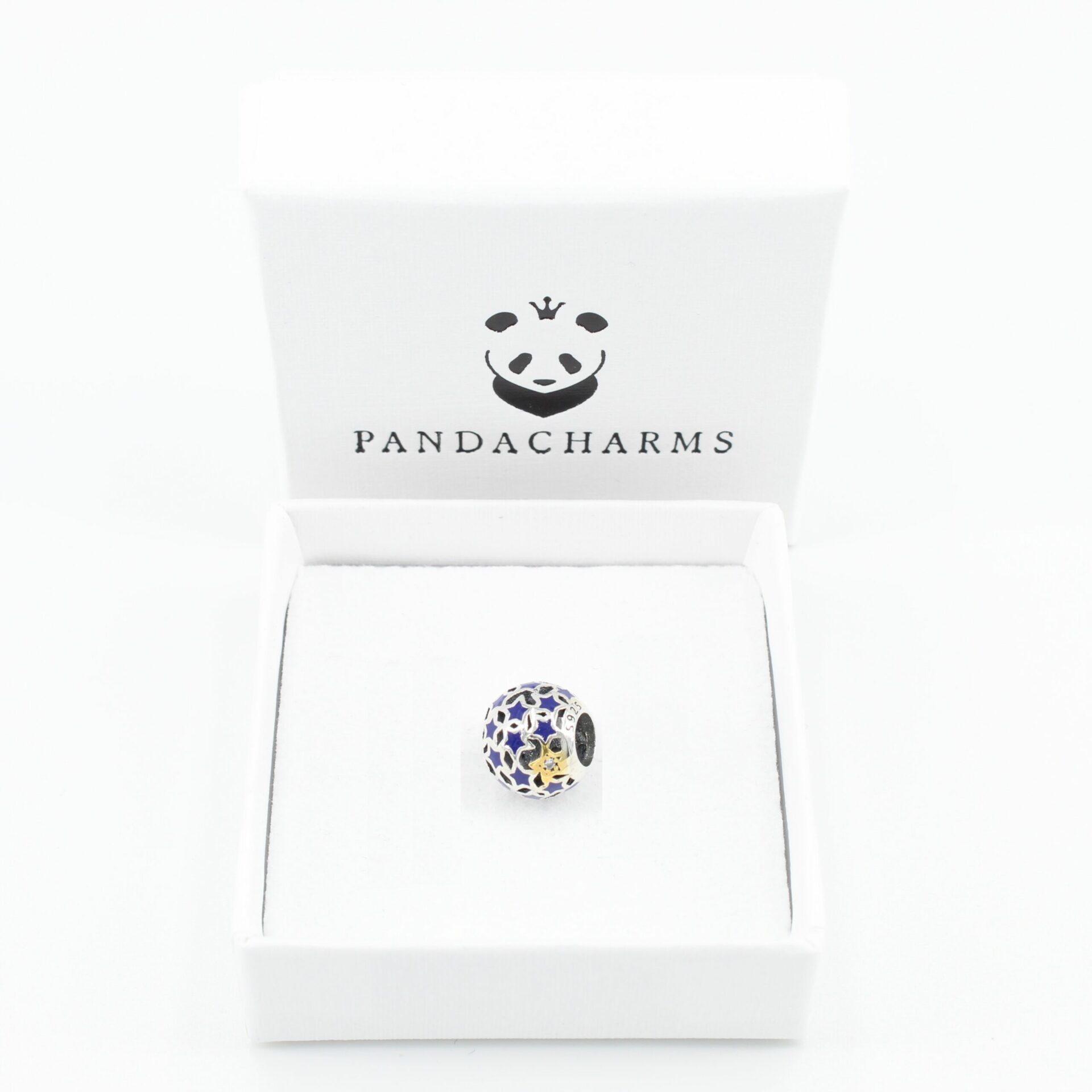 Silberblauer Sternenball Charm 2 Silberblauer Sternenball Charm