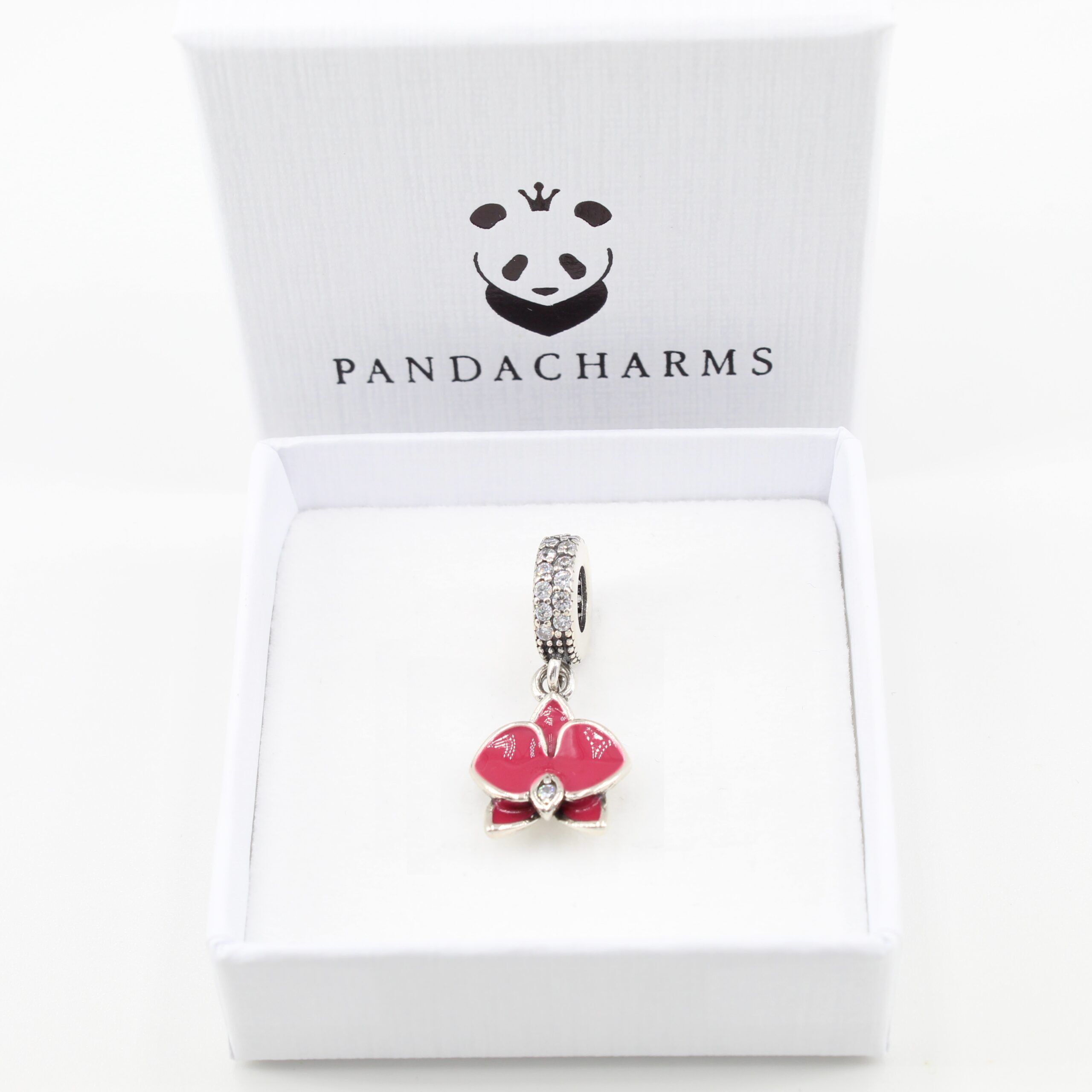 Große Pinke Orchideenblüte Charm Anhänger 2 Große Pinke Orchideenblüte Charm Anhänger