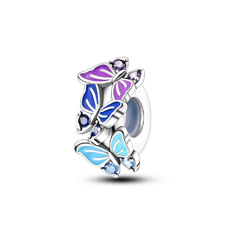 Bunte Schmetterlinge Zwischenelement Stopper Charm 1 PANDACHARMS Bunte Schmetterlinge Zwischenelement Stopper Charm, SKU C04013