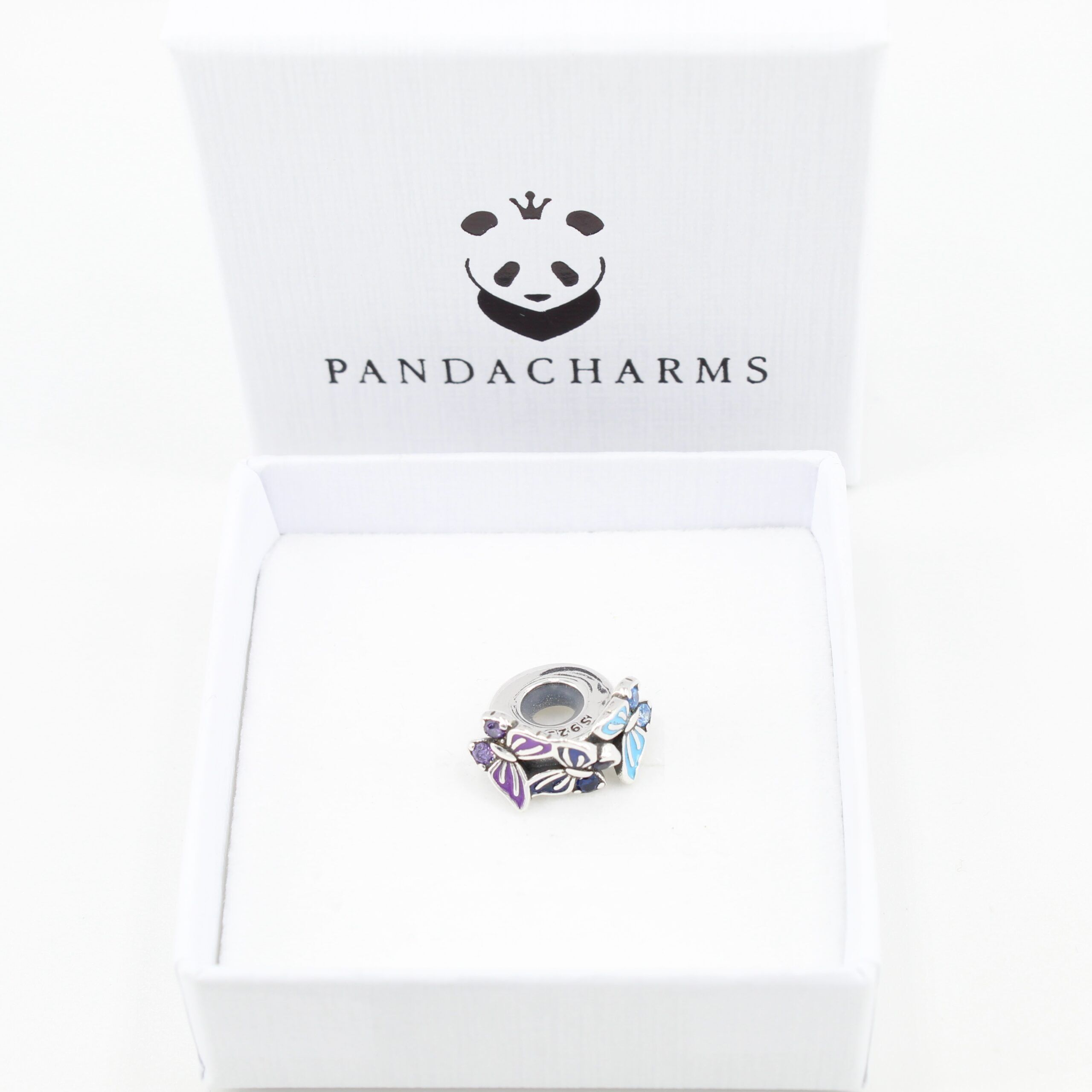 Bunte Schmetterlinge Zwischenelement Stopper Charm 2 Bunte Schmetterlinge Zwischenelement Stopper Charm