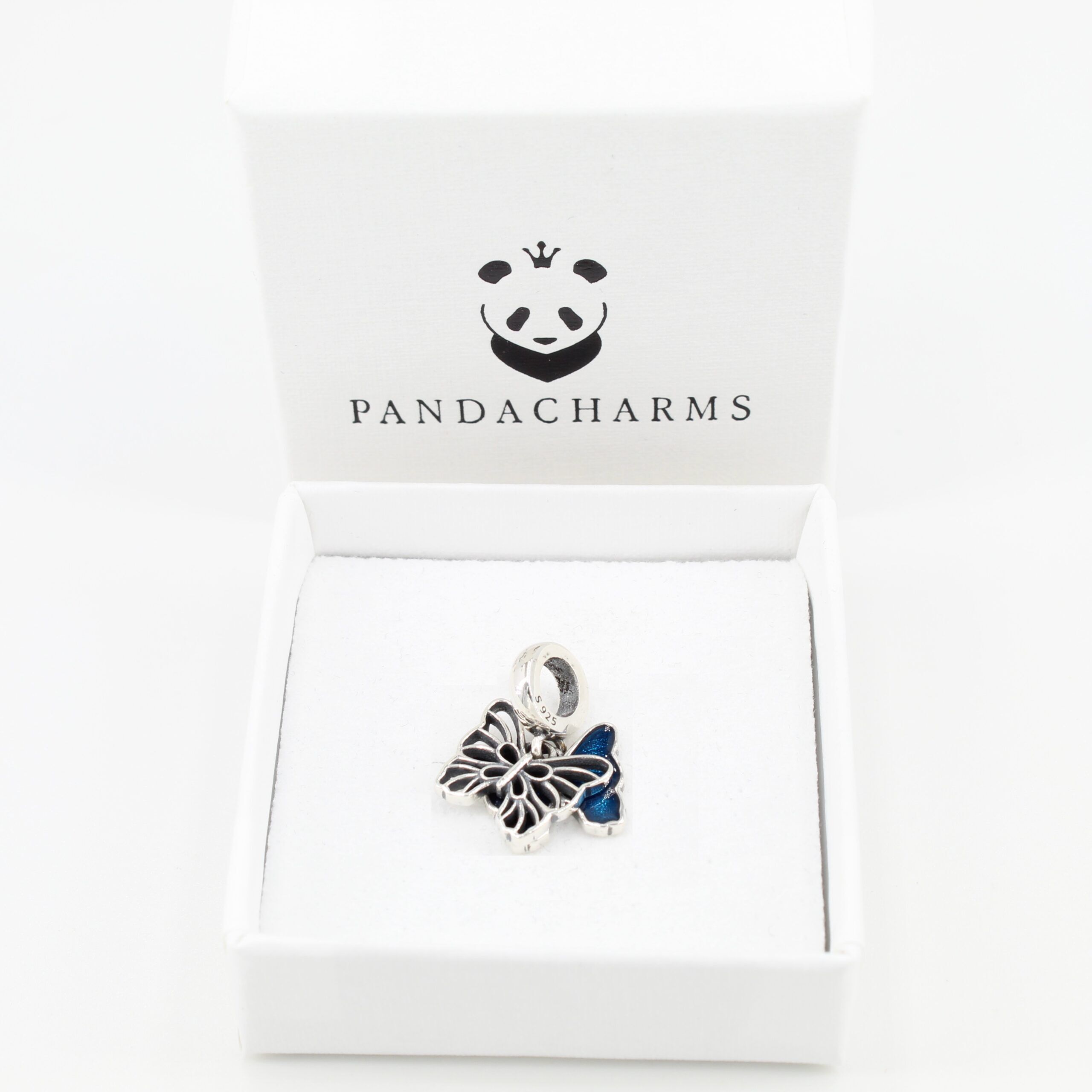 Schmetterling mit blauen Flügeln Charm Anhänger 3 Schmetterling mit blauen Flügeln Charm Anhänger