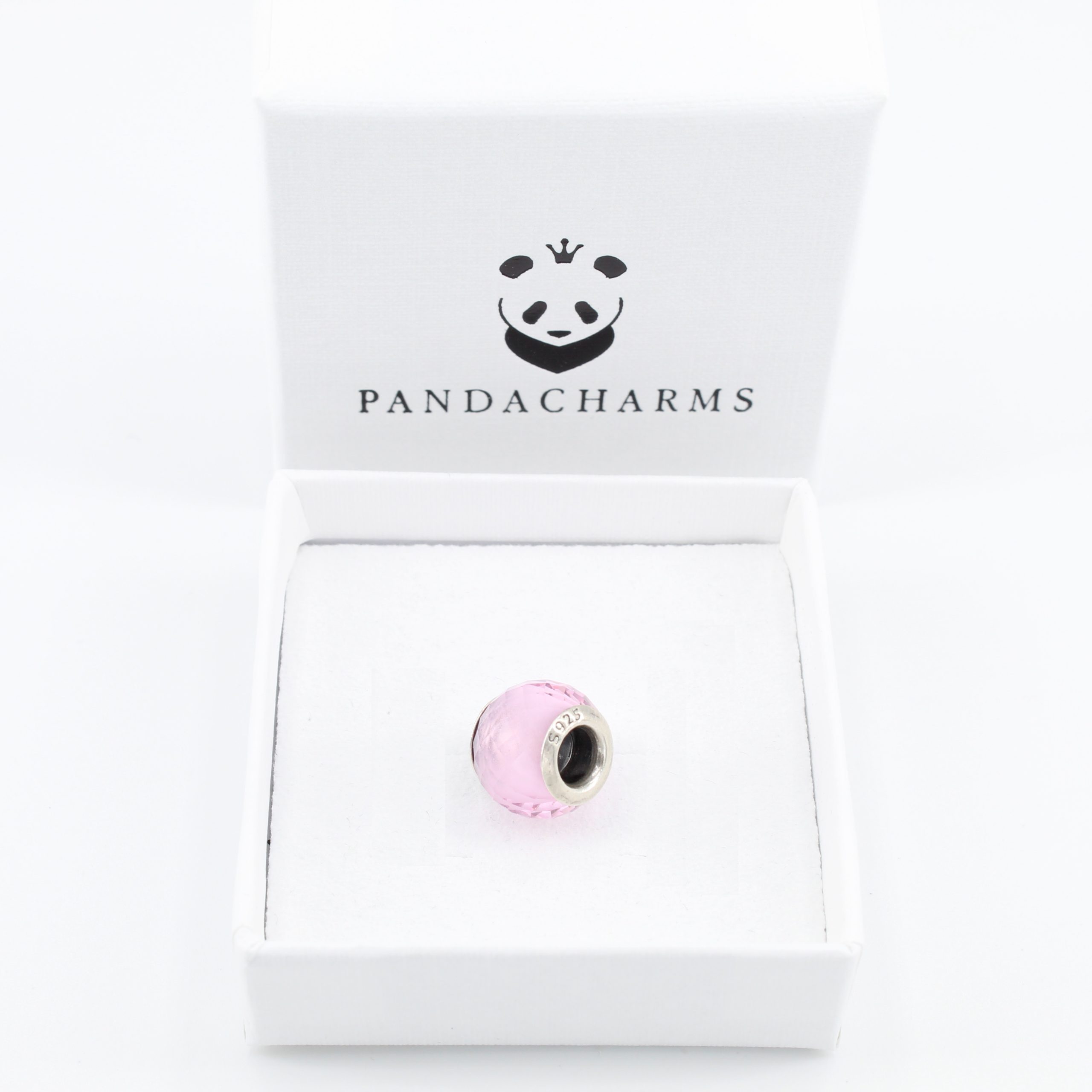 Kleiner Rosa Facettenglas Charm 2 Kleiner Rosa Facettenglas Charm
