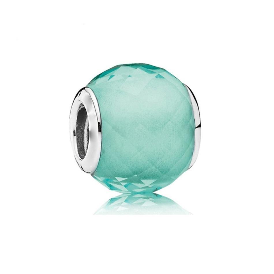 Kleiner Türkiser Facettenglas Charm 1 PANDACHARMS Kleiner Türkiser Facettenglas Charm, SKU C01034t