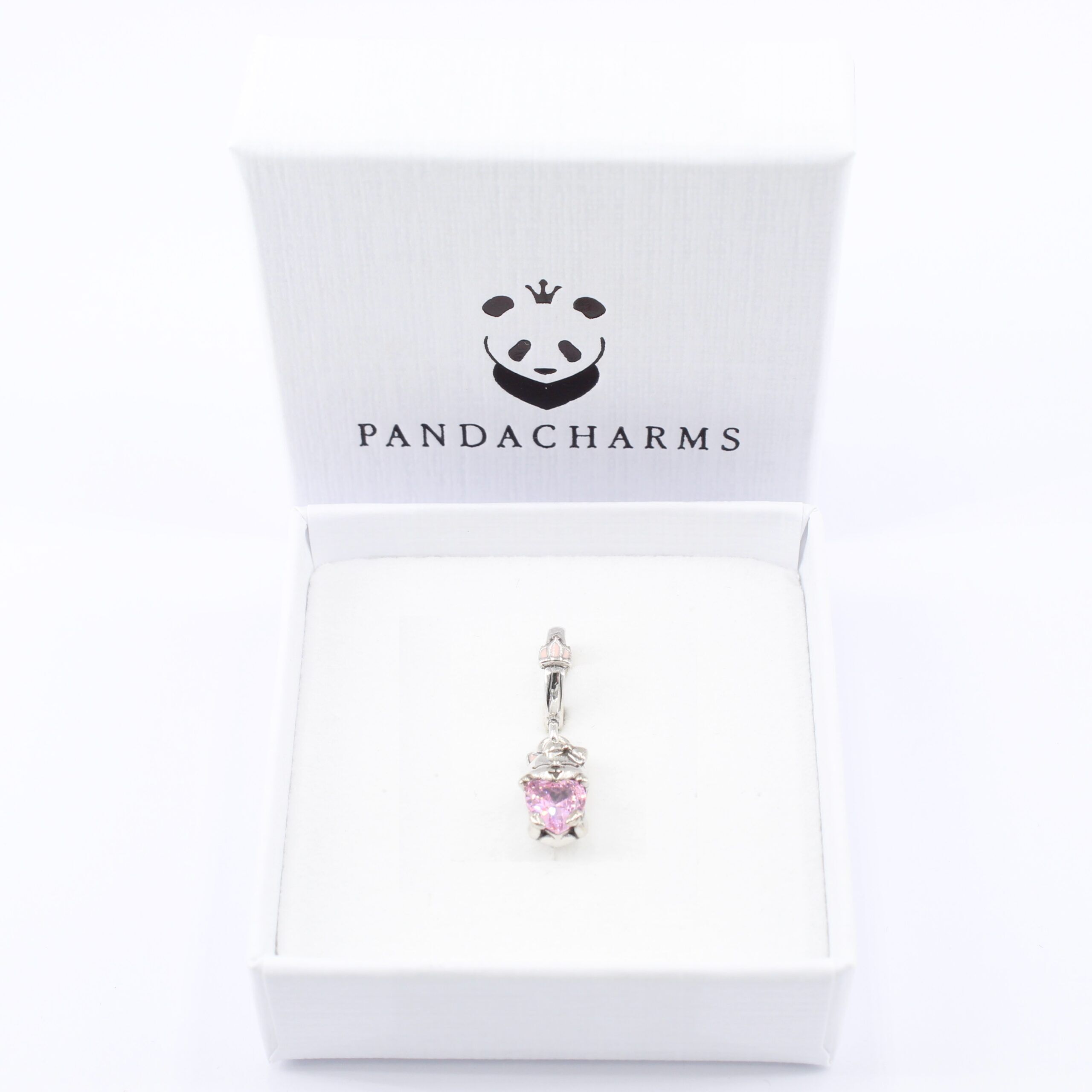 Katze mit Rosa Herz Charm Anhänger 2 Katze mit Rosa Herz Charm Anhänger