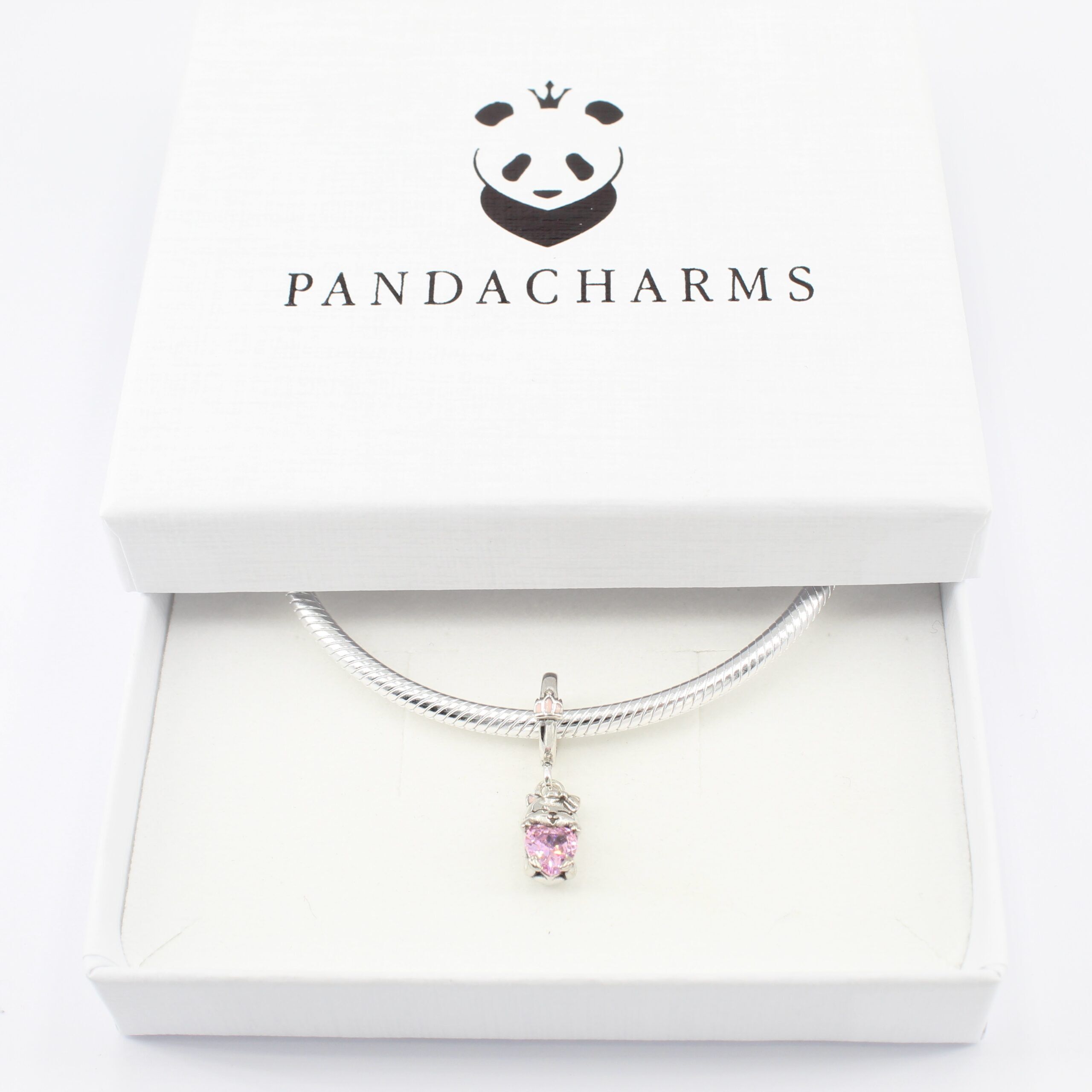 Katze mit Rosa Herz Charm Anhänger 3 Katze mit Rosa Herz Charm Anhänger