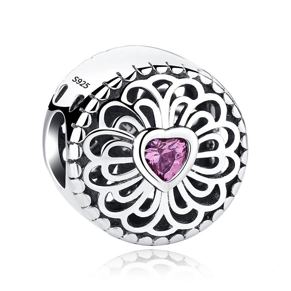 Herz im Strahlenkranz Pink Charm 1 PANDACHARMS Herz im Strahlenkranz Pink Charm, SKU C01018