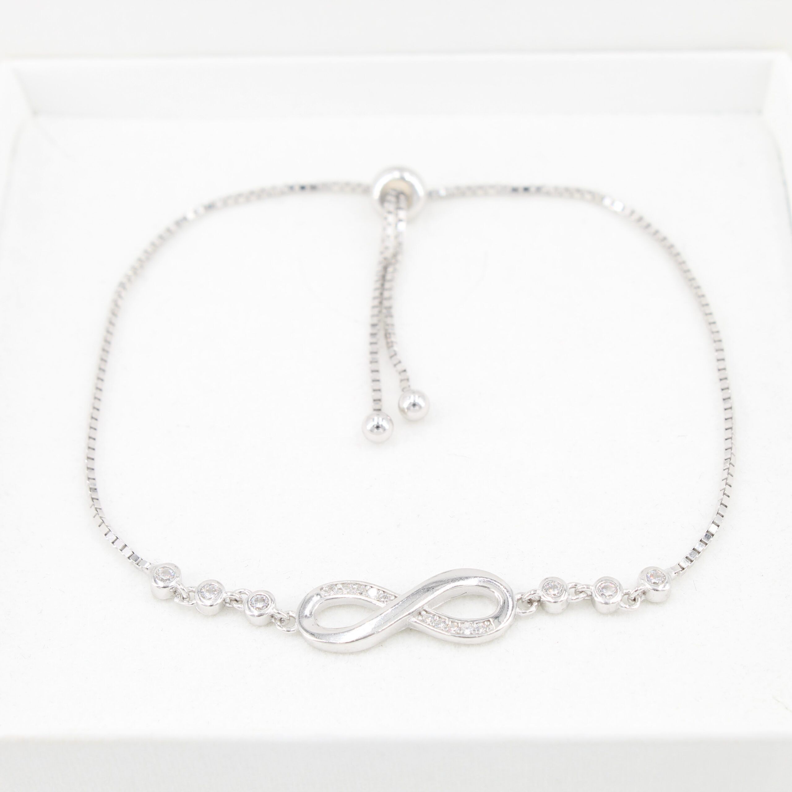 Silber Armband Infinity mit Steinen 2 Silber Armband Infinity mit Steinen