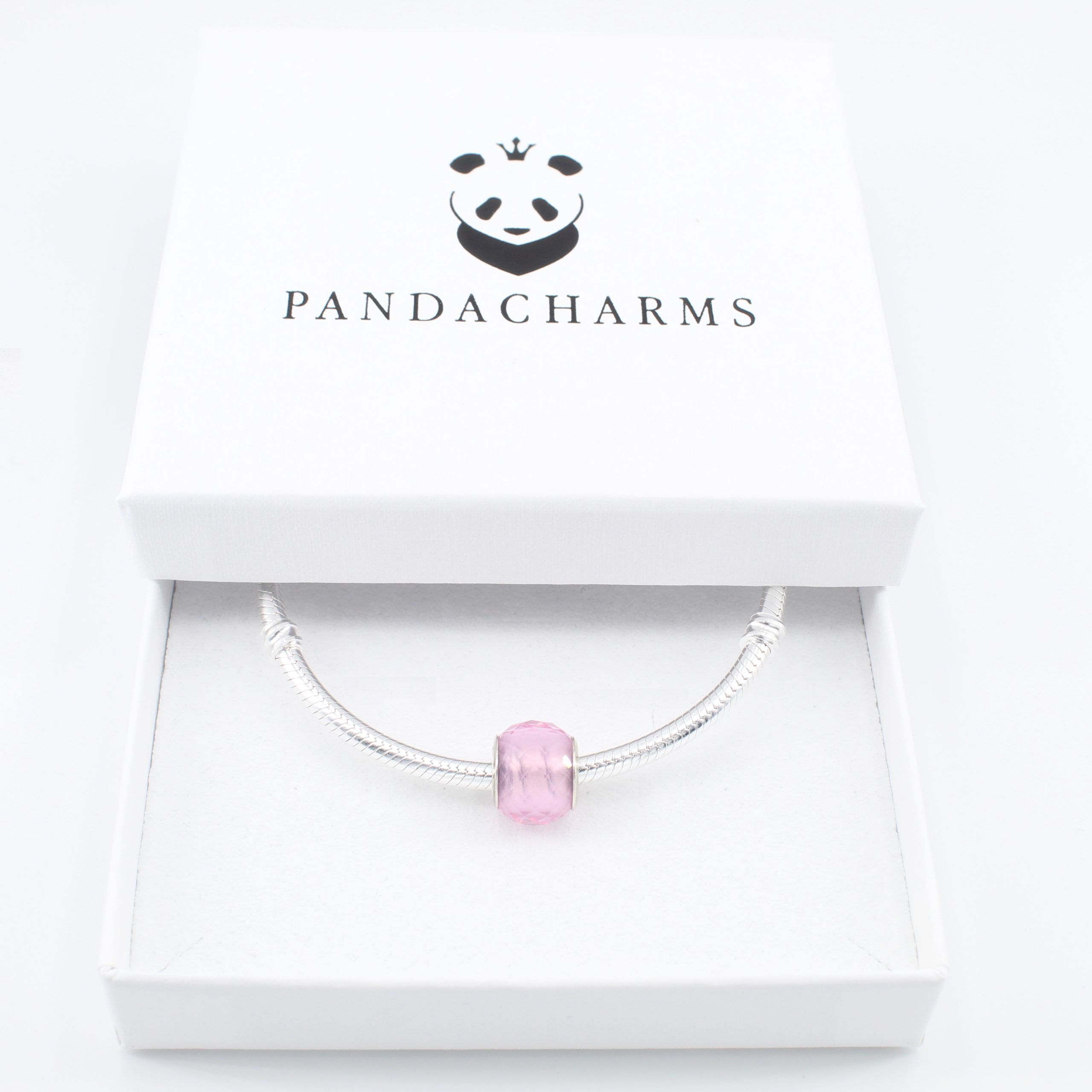 Kleiner Rosa Facettenglas Charm 3 Kleiner Rosa Facettenglas Charm