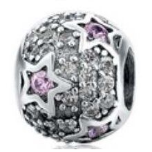 Rosa Sterne Charm 1 PANDACHARMS Rosa Sterne Charm, SKU C02109