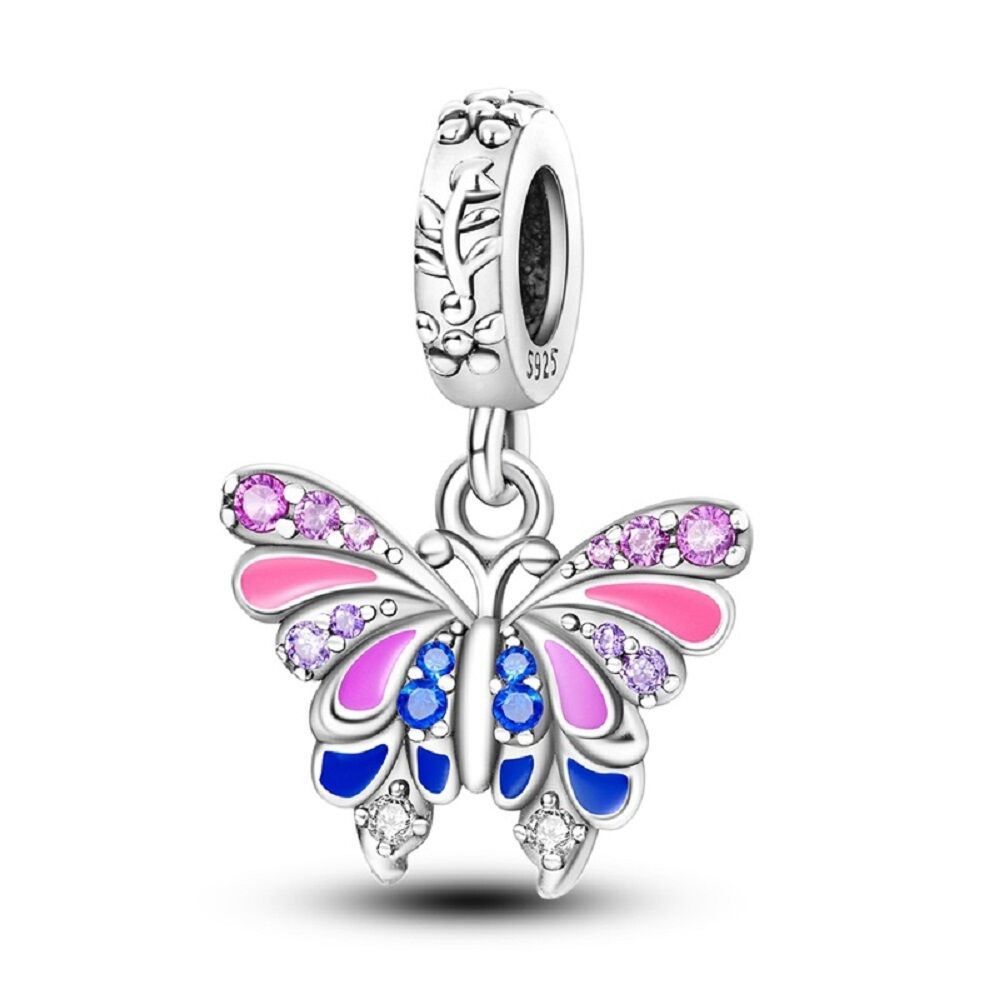 Bunter Schmetterling mit Steinen Charm Anhänger 1 PANDACHARMS Bunter Schmetterling mit Steinen Charm Anhänger, SKU C04001