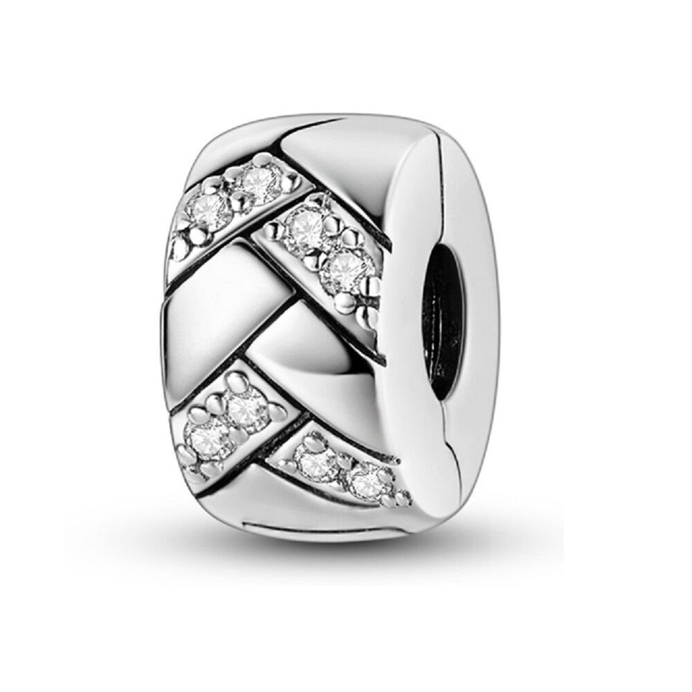 Geflochtenes Band mit Steinen Clip Charm 1 PANDACHARMS Geflochtenes Band mit Steinen Clip Charm, SKU C04024