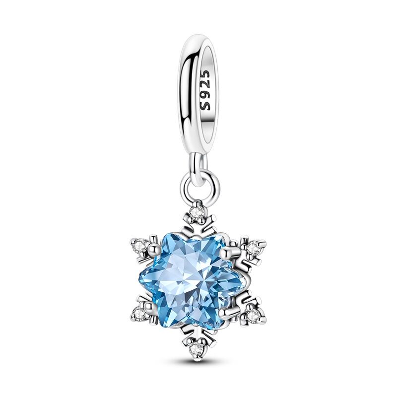 Blauer Eiskristall Charm Anhänger 1 PANDACHARMS Blauer Eiskristall Charm Anhänger, SKU C04076