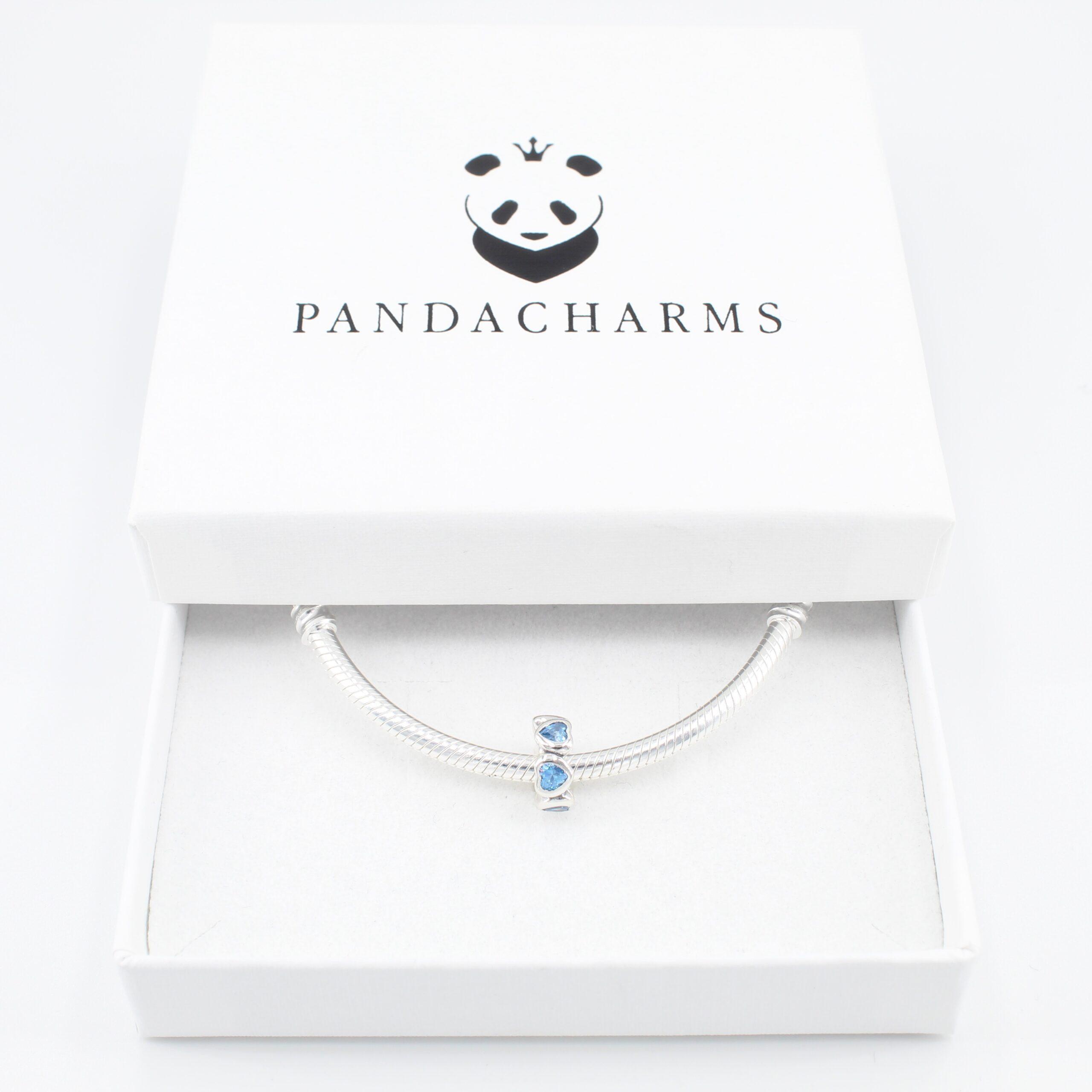 Blaue Herzen Zwischenelement Charm 3 Blaue Herzen Zwischenelement Charm