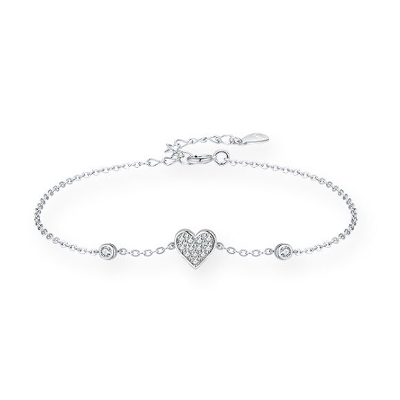 Silber Armband Armkettchen Funkelherz 1 PANDACHARMS Silber Armband Armkettchen Funkelherz, SKU B02110