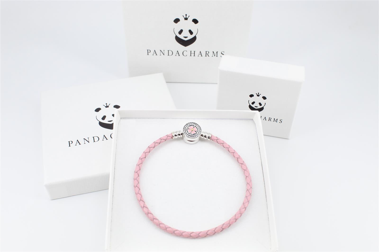 Rosa Leder Charm Armband BLUME 2 B02014-19-damen-leder-armband-rosa-blume-19cm-pic01a.jpg