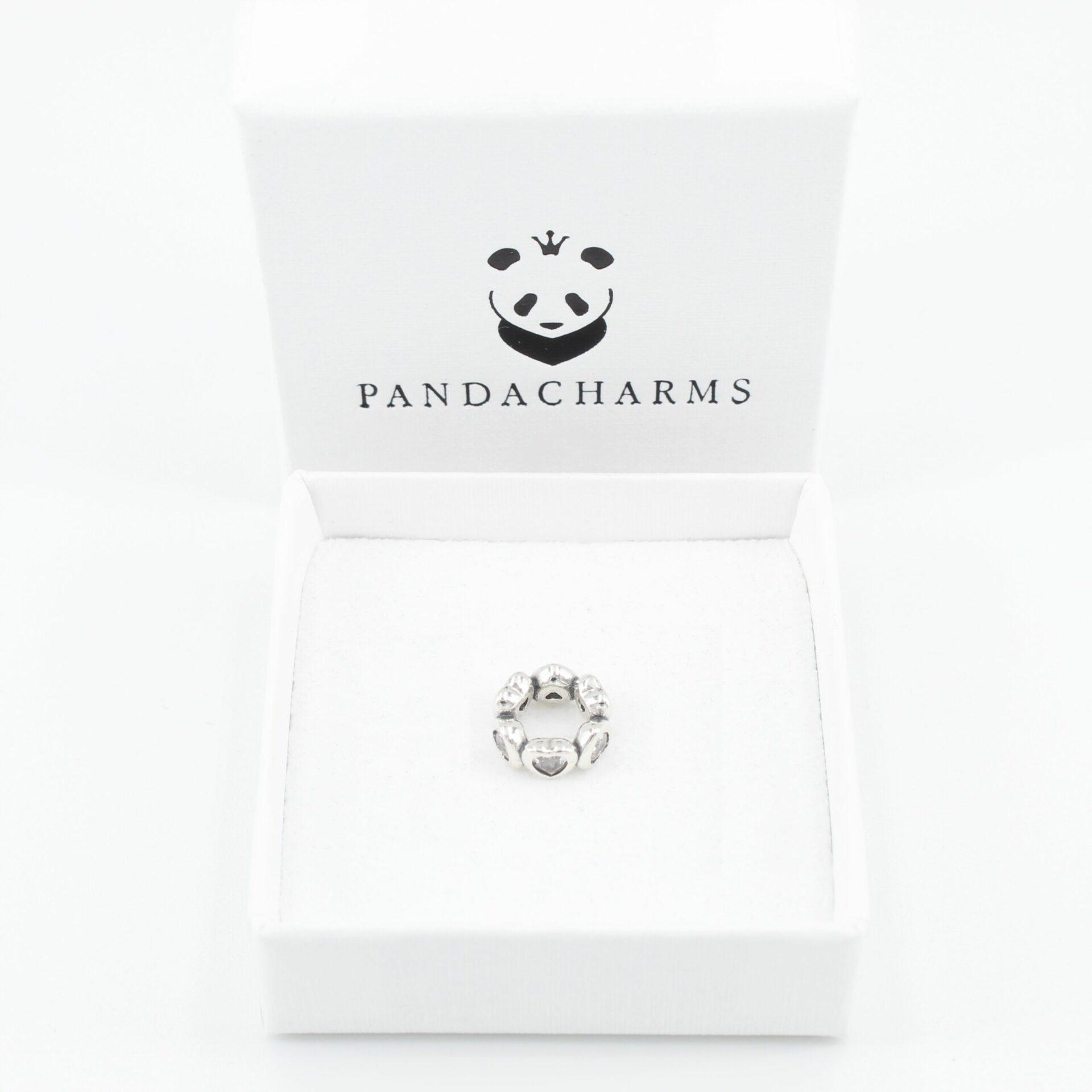 Weiße Herzen Zwischenelement Charm 2 Weiße Herzen Zwischenelement Charm