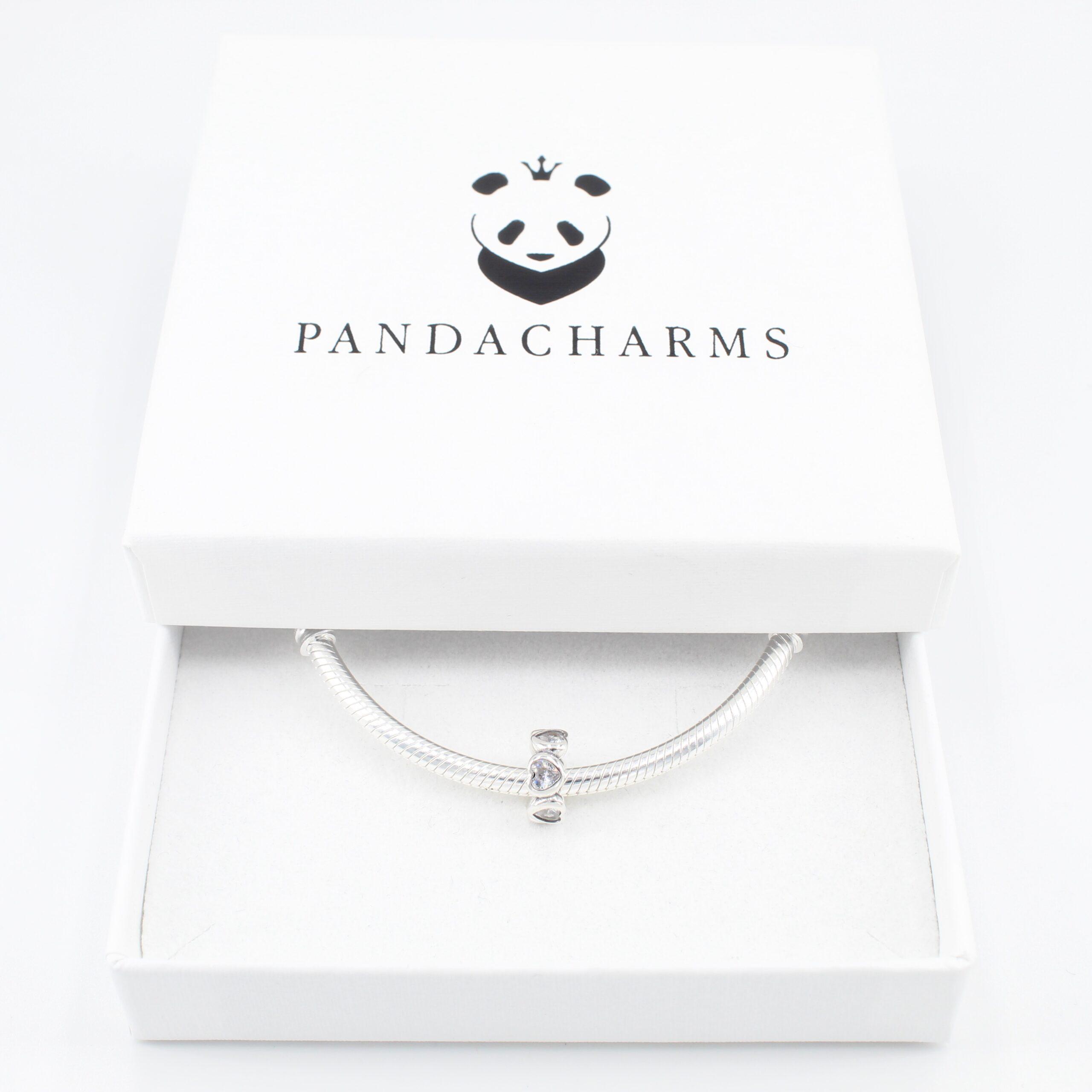 Weiße Herzen Zwischenelement Charm 3 Weiße Herzen Zwischenelement Charm