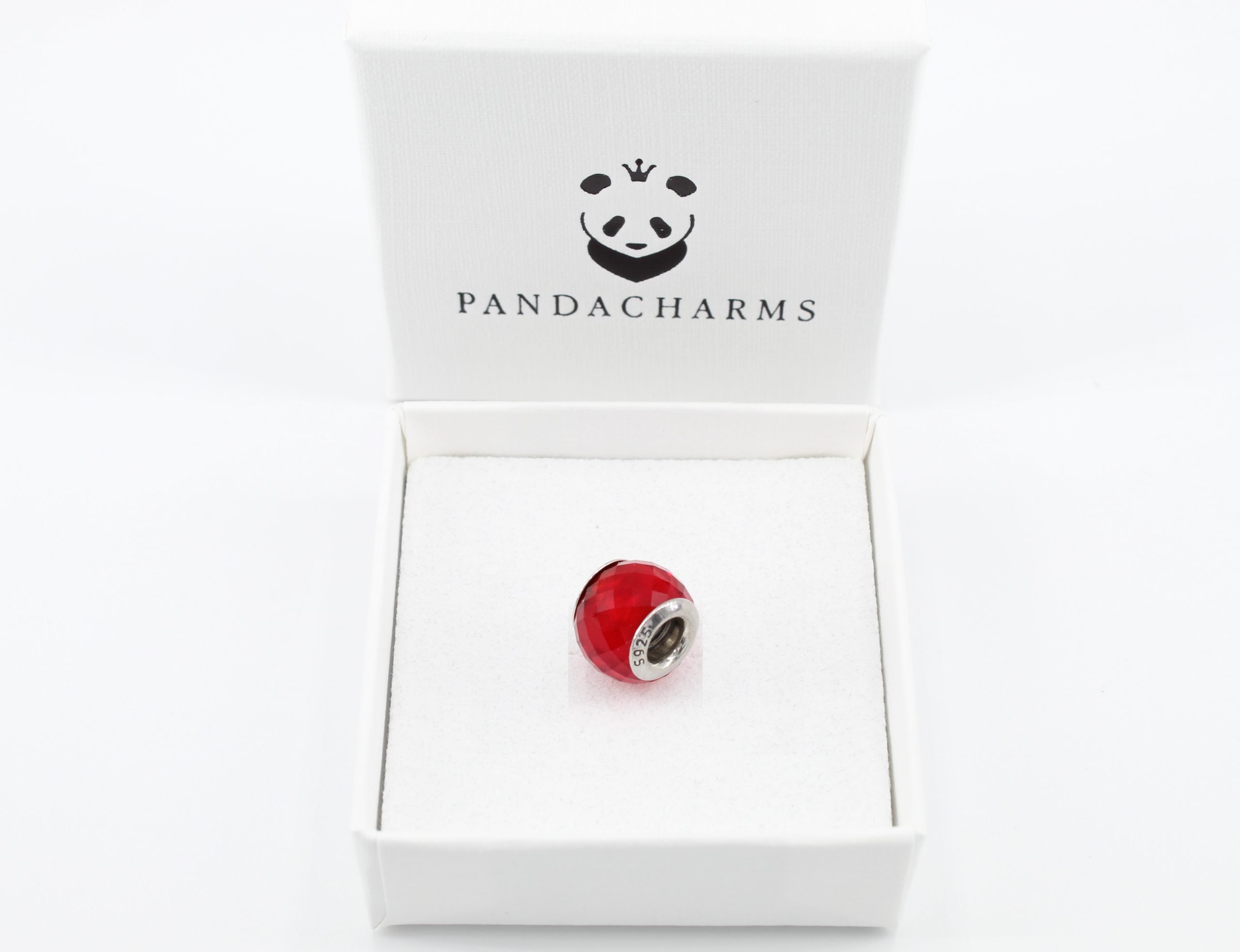 Kleiner Roter Facettenglas Charm 2 Kleiner Roter Facettenglas Charm