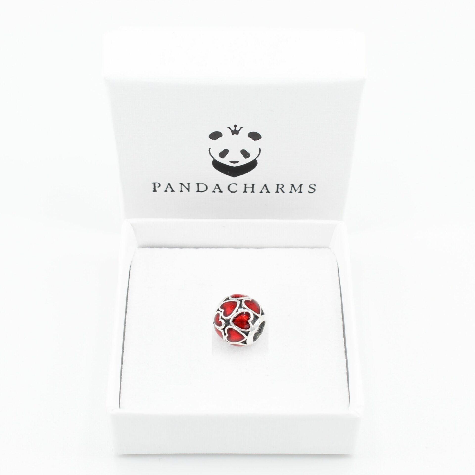 Roter Herzball Charm 2 Roter Herzball Charm