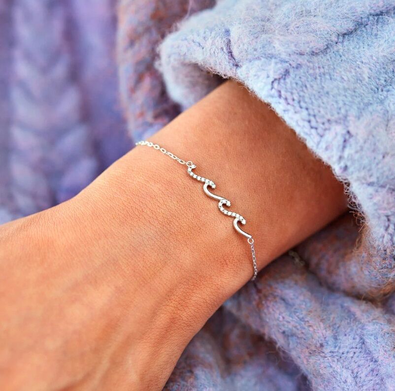 Silber Armband Armkettchen Glitzerwelle 5 Silber Armband Armkettchen Glitzerwelle
