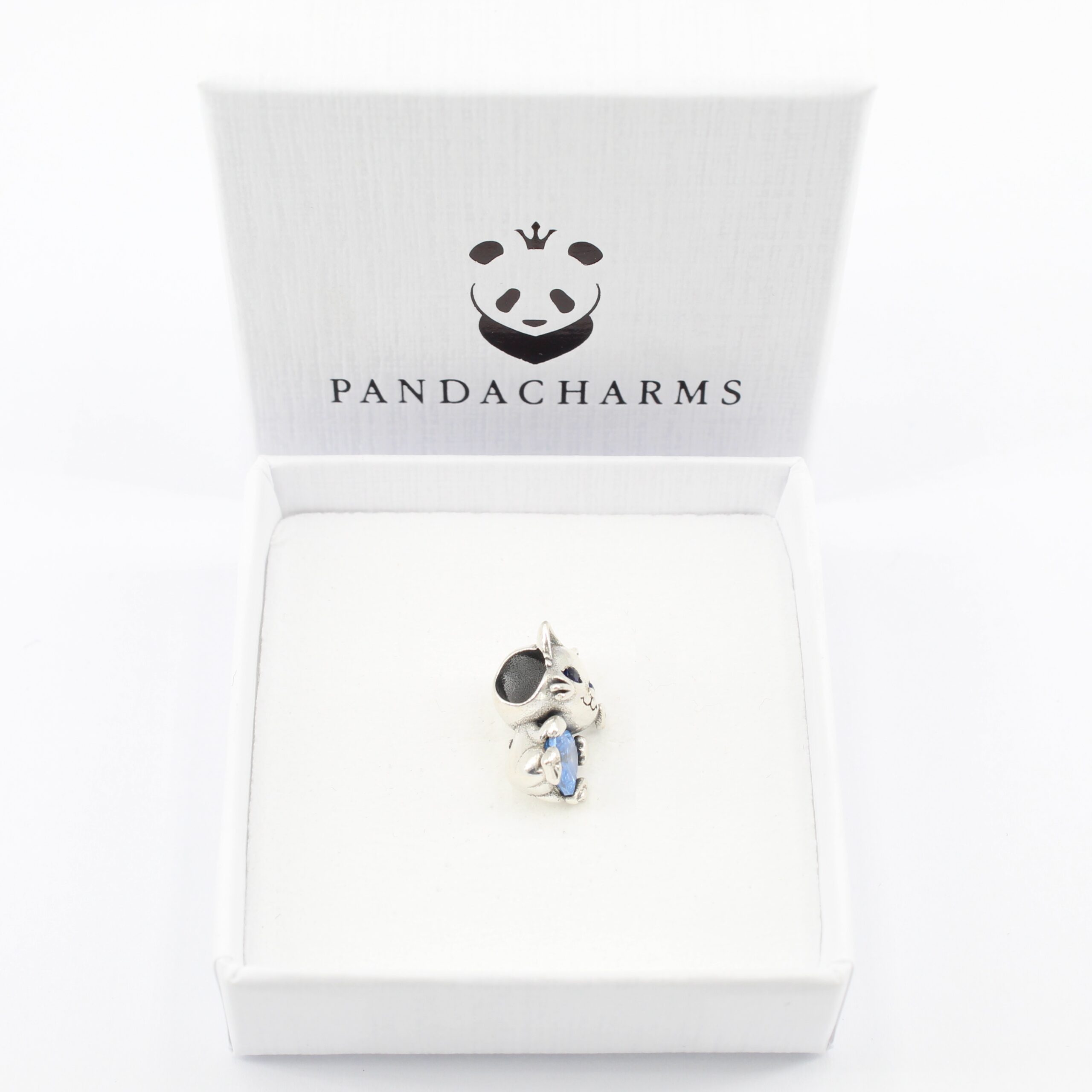 Katze mit Blauem Herz Charm 3 Katze mit Blauem Herz Charm