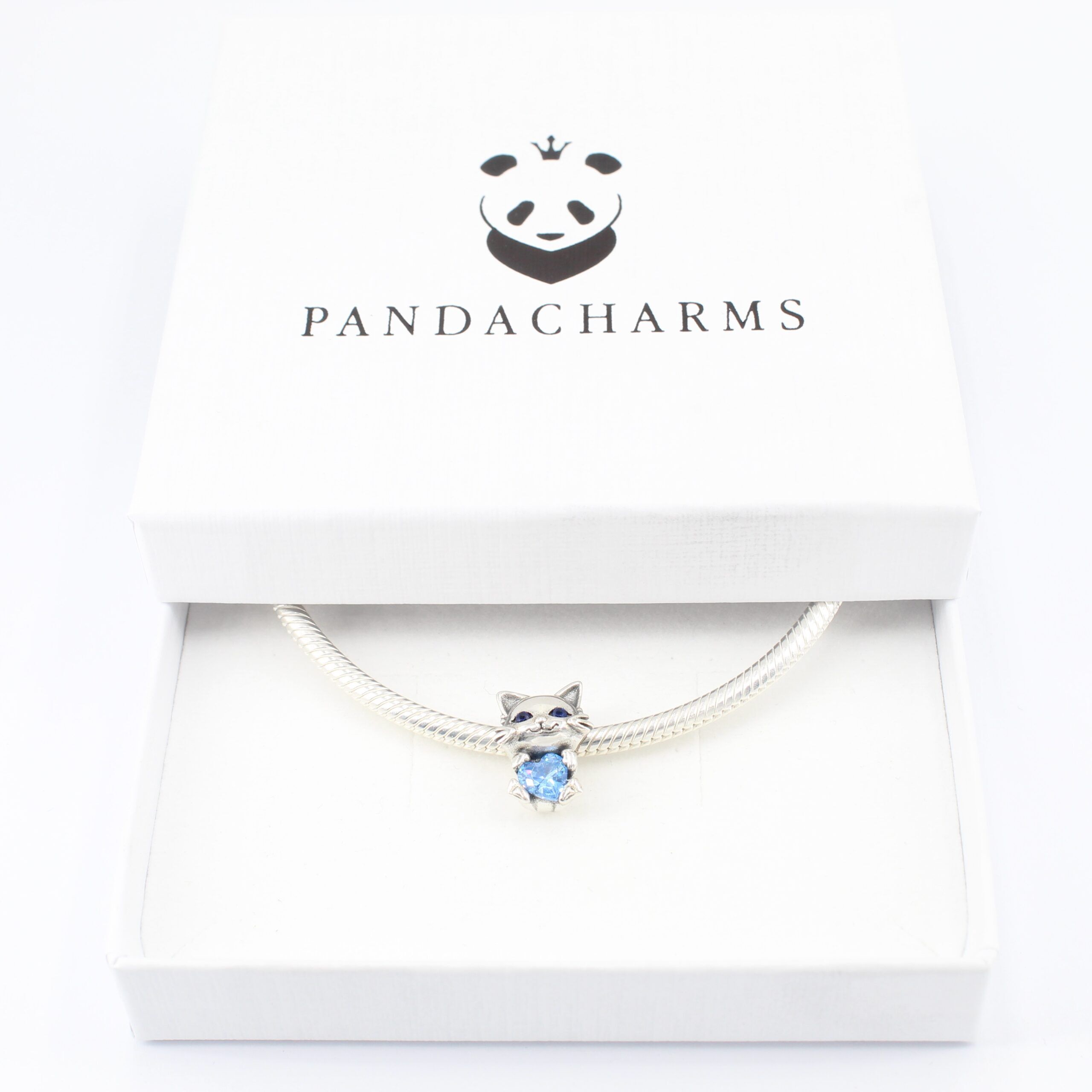 Katze mit Blauem Herz Charm 5 Katze mit Blauem Herz Charm