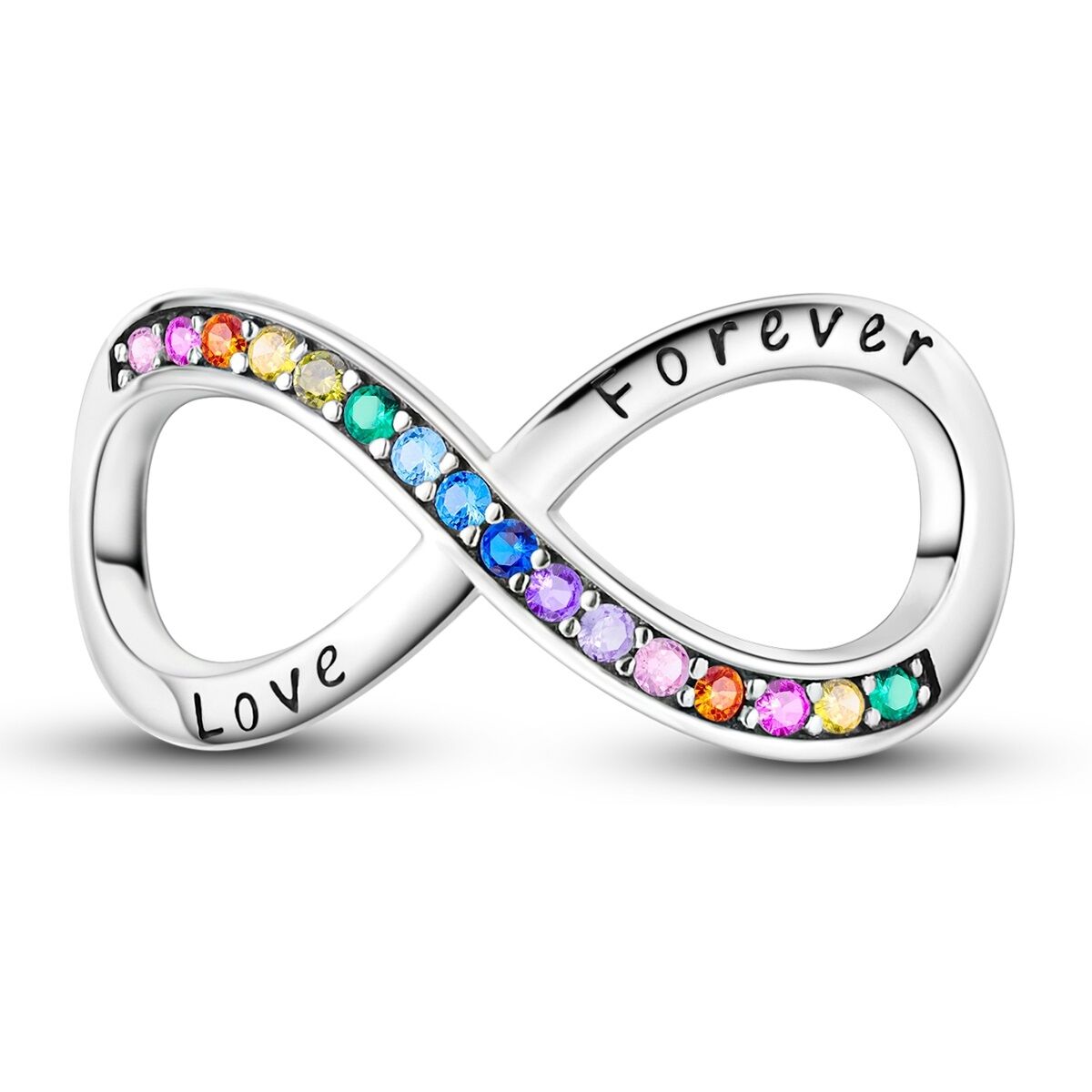 Infinity Charm mit Bunten Steinen 1 PANDACHARMS Infinity Charm mit Bunten Steinen, SKU C04079