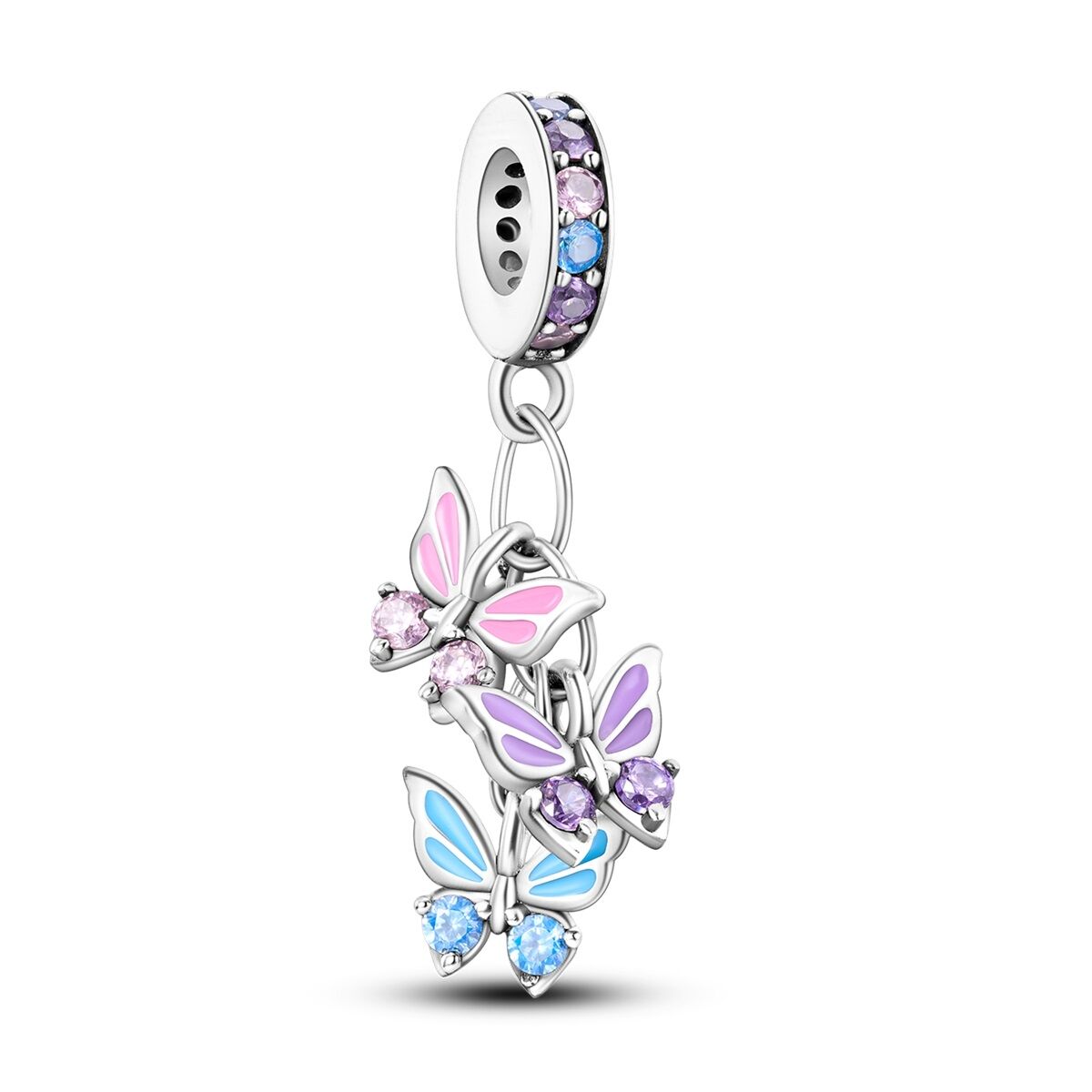 Glitzernde Schmetterlinge Charm Anhänger 1 PANDACHARMS Glitzernde Schmetterlinge Charm Anhänger, SKU C04096
