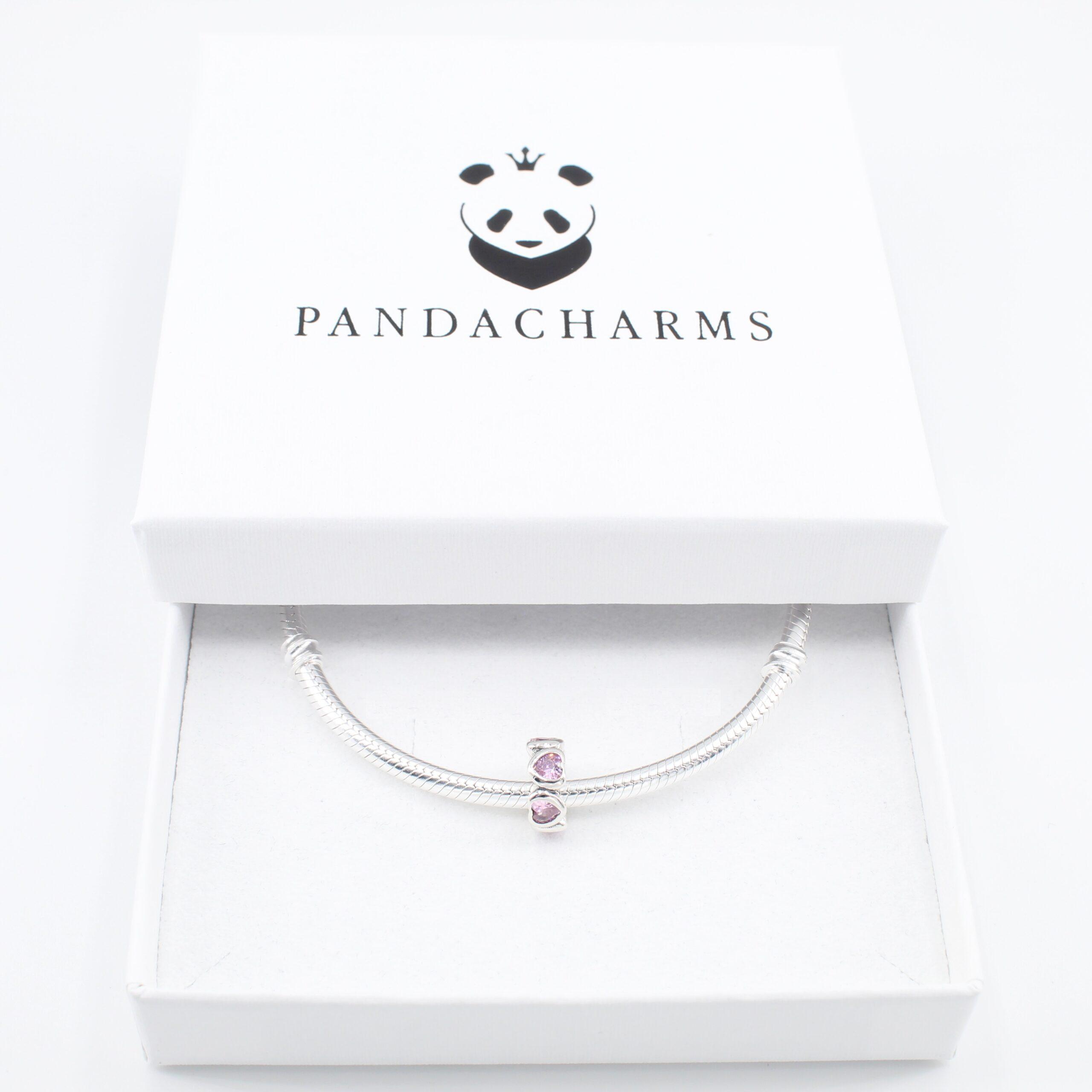 Rosa Herzen Zwischenelement Charm 3 Rosa Herzen Zwischenelement Charm