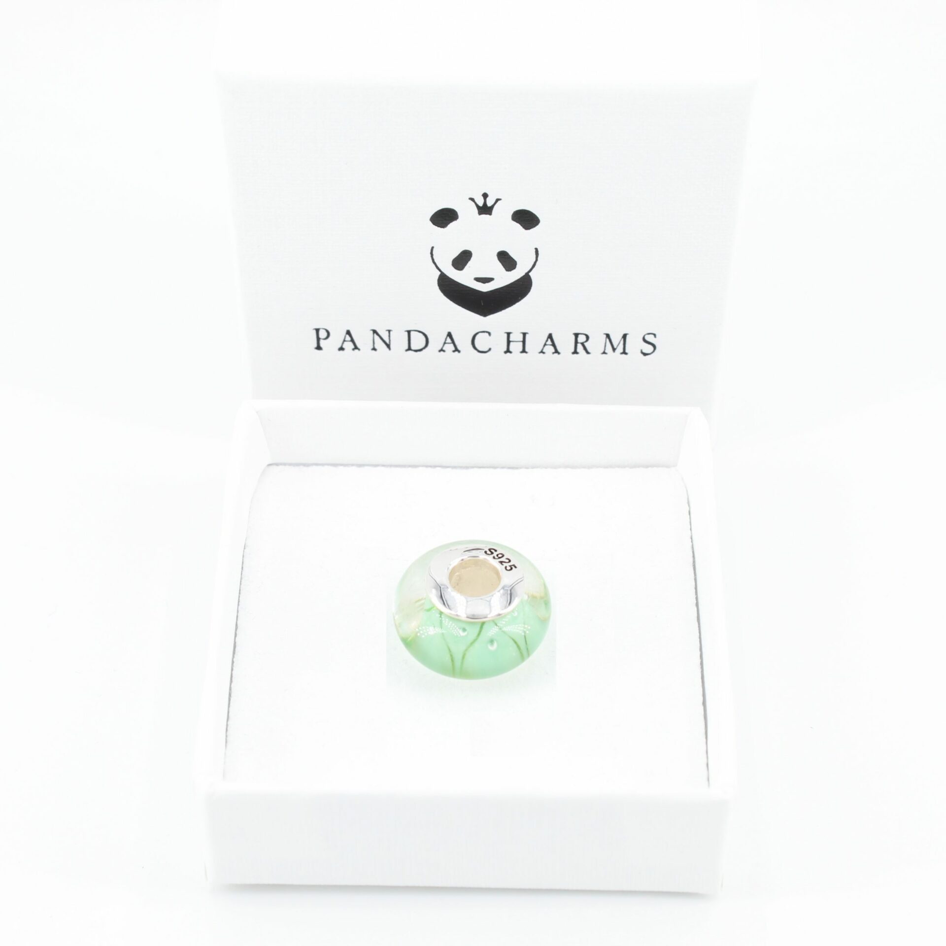 Grünes Zickzack Glas Charm 2 Grünes Zickzack Glas Charm