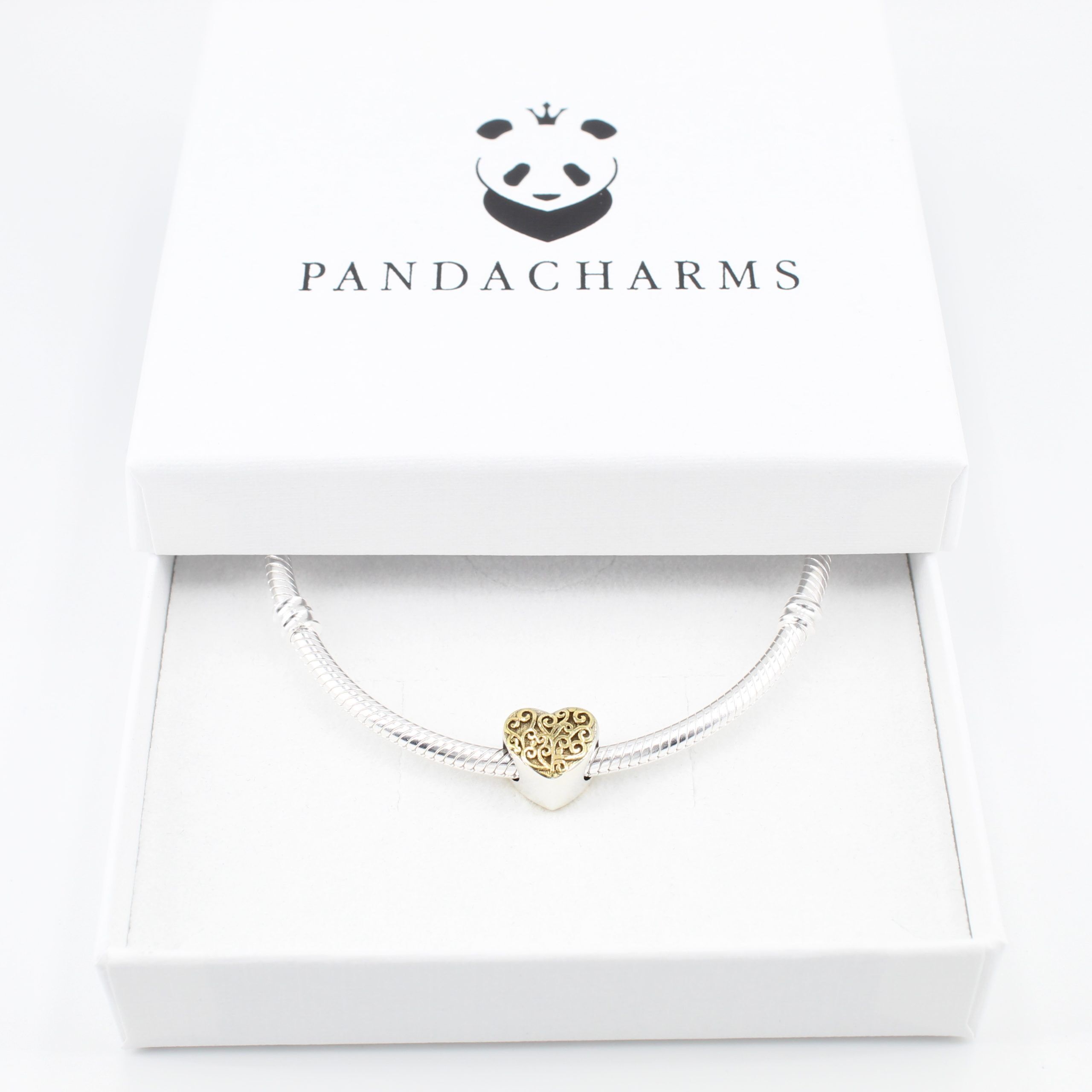 Goldenes Ornamentherz Charm 3 Goldenes Ornamentherz Charm