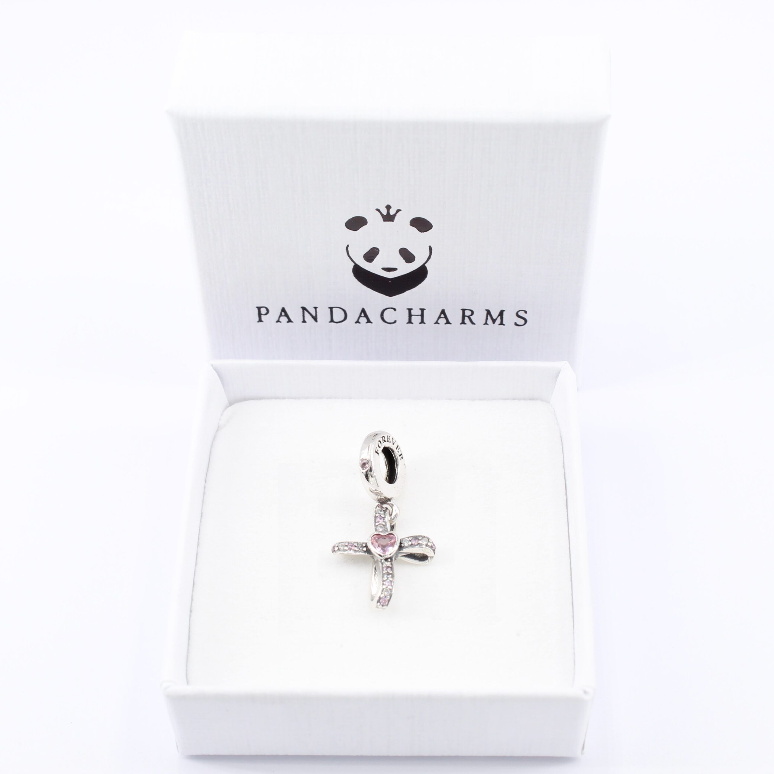 Verschlungenes Rosa Kreuz Charm Anhänger 2 Verschlungenes Rosa Kreuz Charm Anhänger