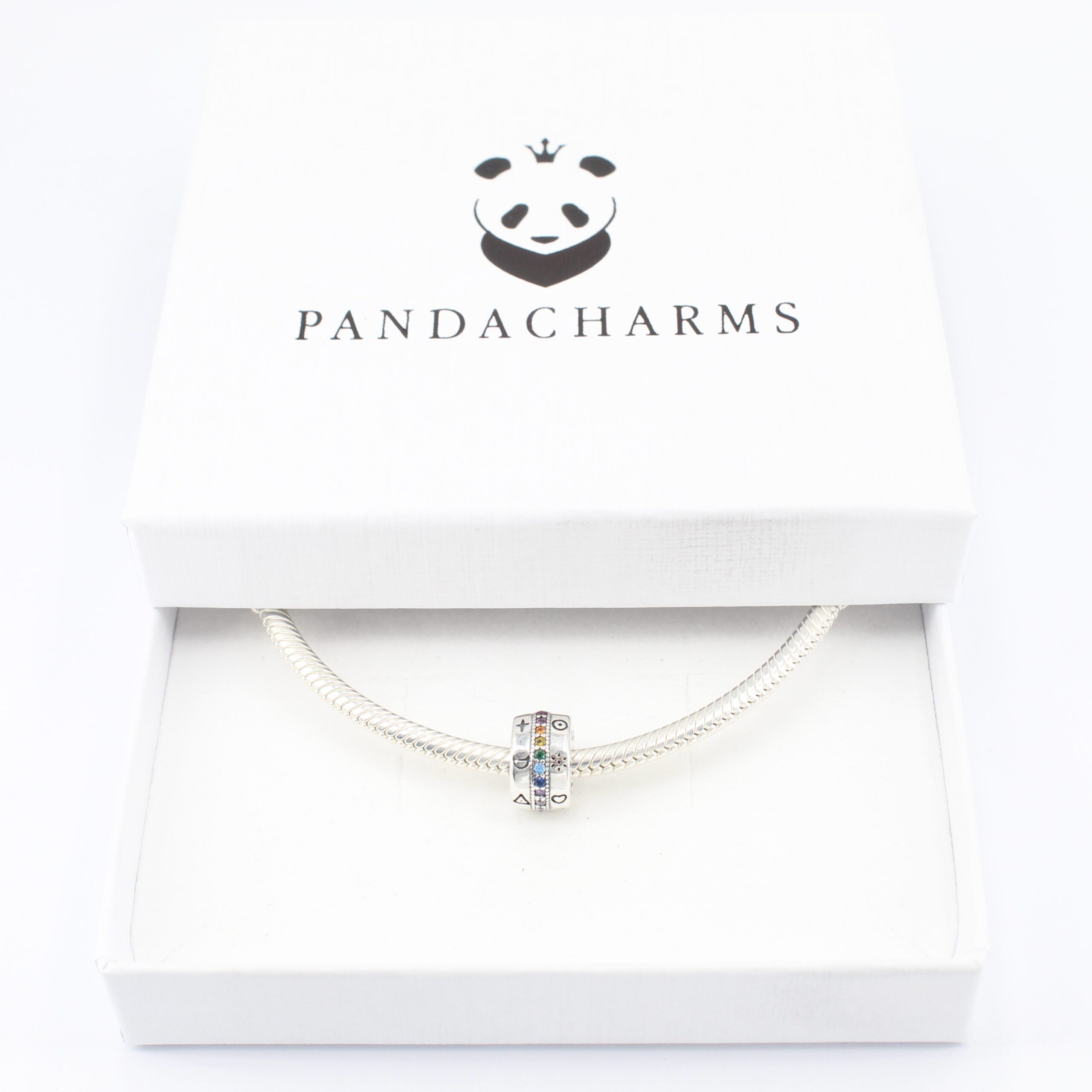 Runensysmbole mit Bunter Steinreihe Clip Charm 4 Runensysmbole mit Bunter Steinreihe Clip Charm