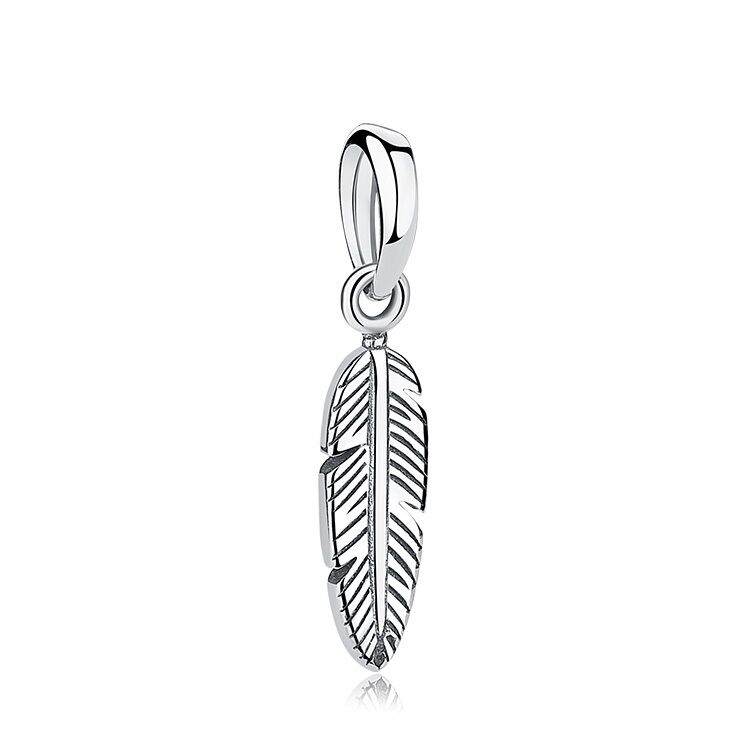 Feder Charm Anhänger 1 PANDACHARMS Feder Charm Anhänger aus Silber, SKU C01047
