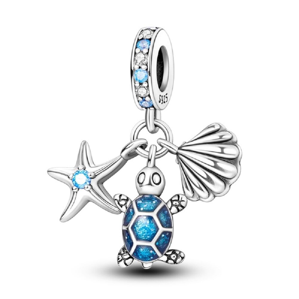 Seestern Schildkröte und Muschel Charm Anhänger 1 PANDACHARMS Seestern, Schildkröte und Muschel Charm Anhänger, SKU C04004