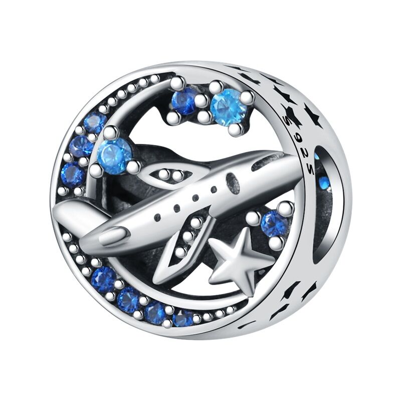 Flugzeug im Blauen Sternenhimmel Charm 1 PANDACHARMS Flugzeug im Blauen Sternenhimmel Charm, SKU C04073