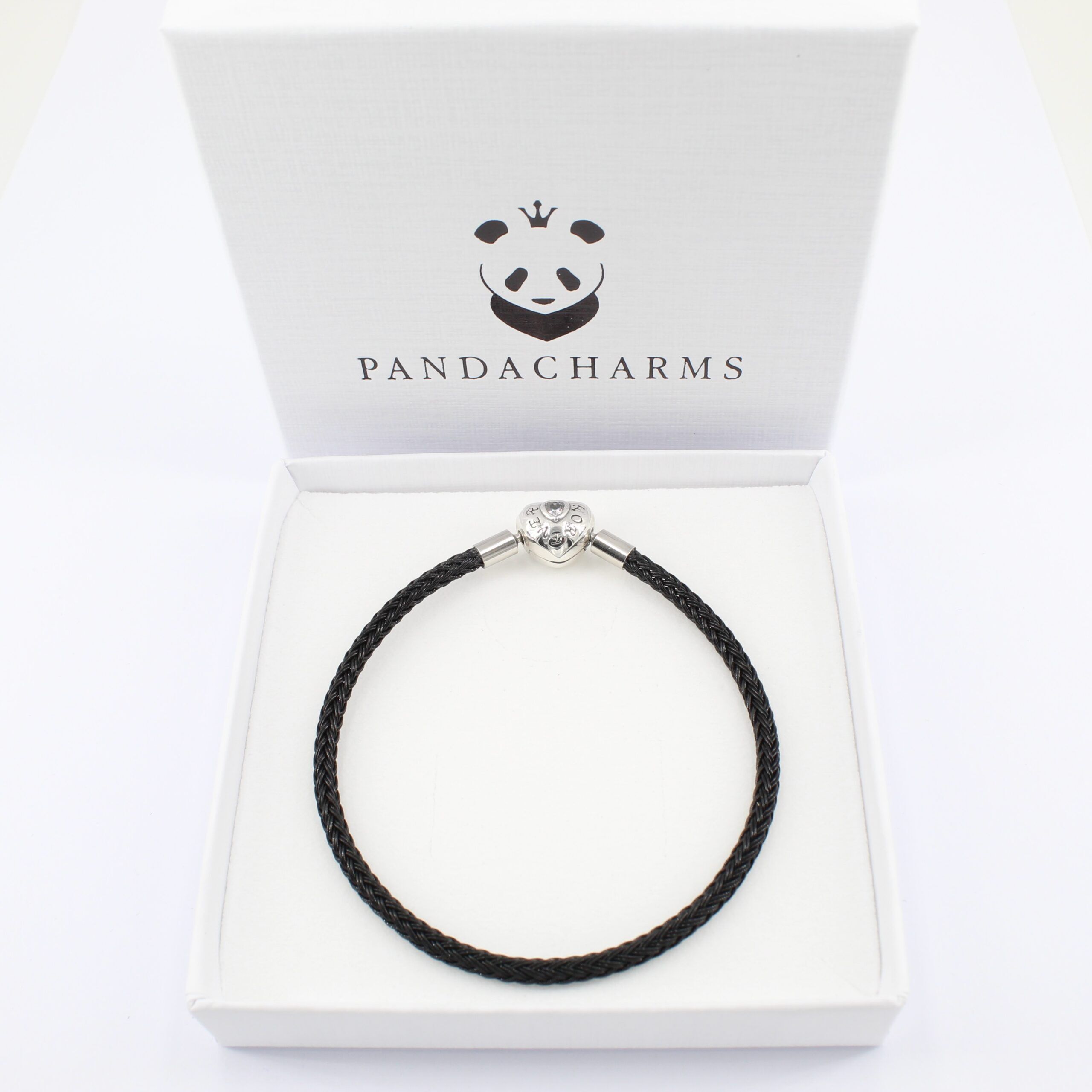 Schwarzes Charm Armband Forever Herz 2 Schwarzes Charm Armband Forever Herz