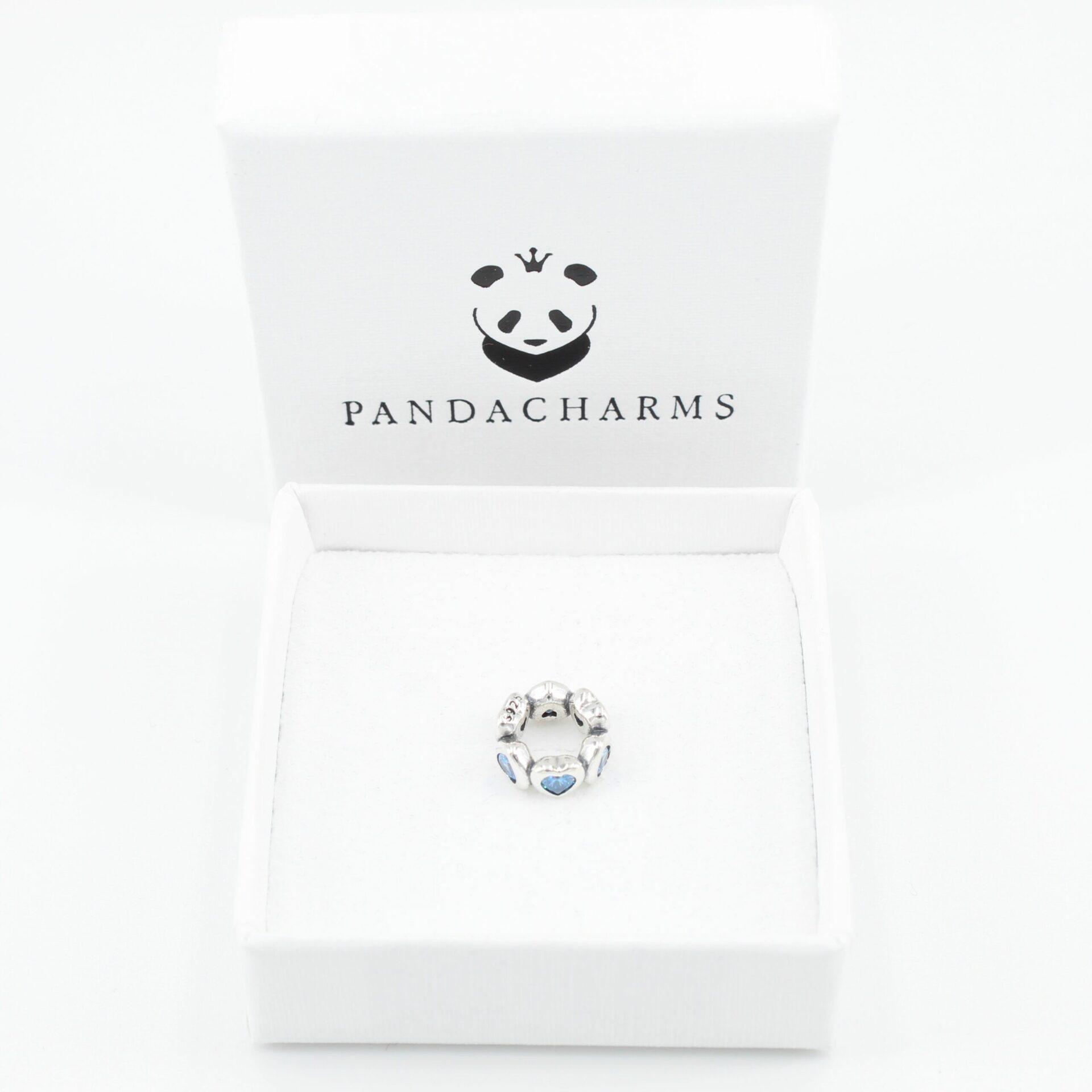 Blaue Herzen Zwischenelement Charm 2 Blaue Herzen Zwischenelement Charm