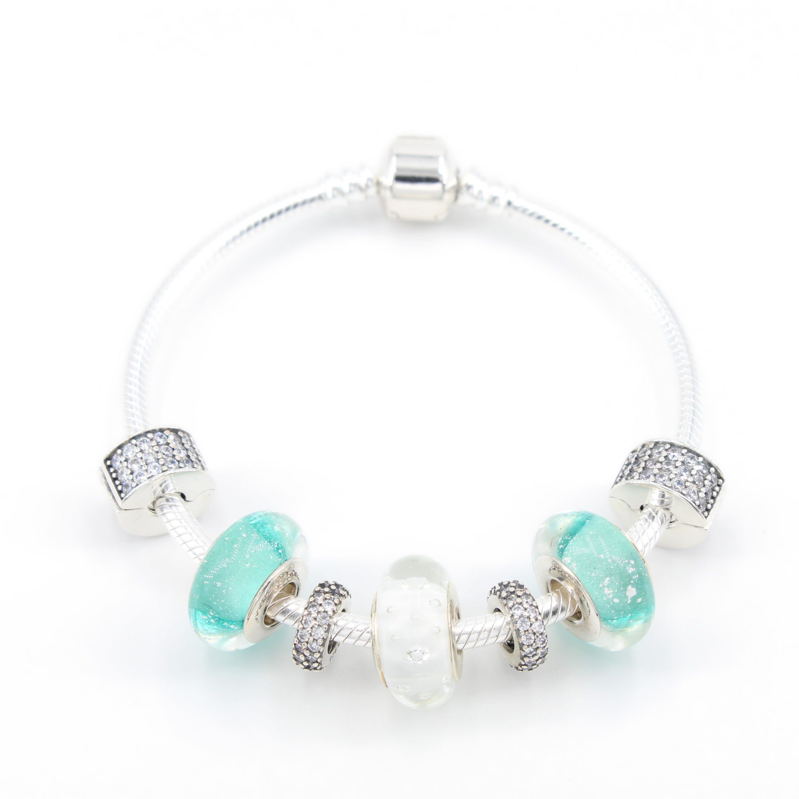 Armband mit Charms Set GRÜNER WASSERFALL 1 PANDACHARMS Armband mit Charms Set GRÜNER WASSERFALL, SKU S01023