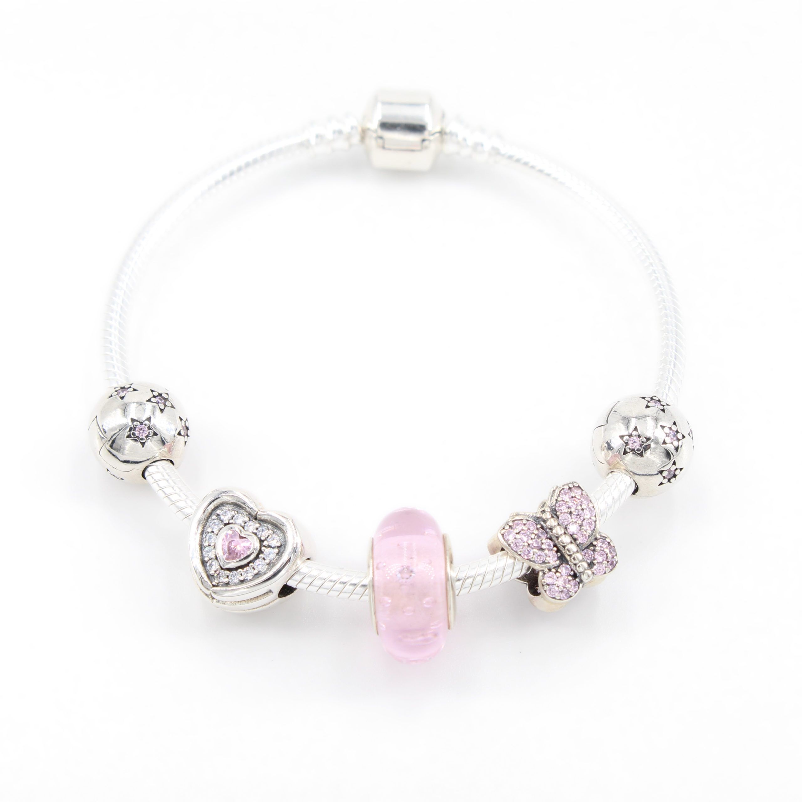Armband mit Charms Set PINK STAR LUXURY 1 PANDACHARMS Armband mit Charms Set PINK STAR LUXURY, SKU S01029