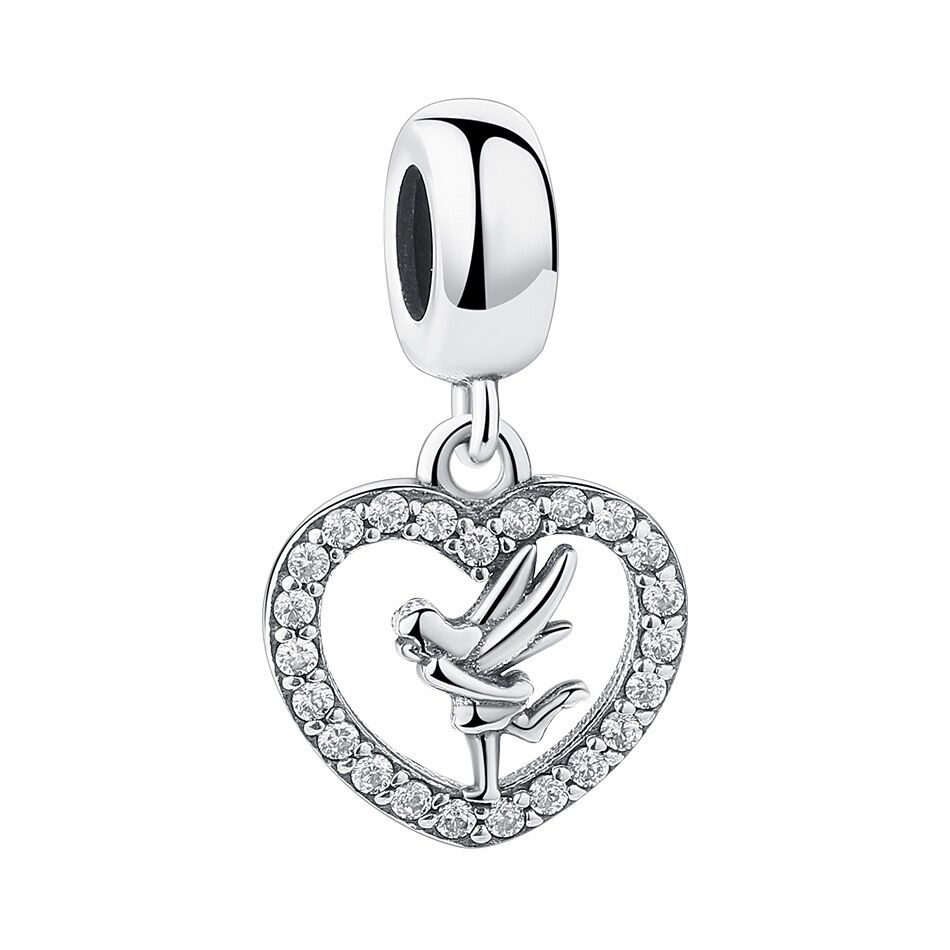 Glitzerndes Elfenherz Charm Anhänger 1 PANDACHARMS Glitzerndes Elfenherz Charm Anhänger, SKU C01044