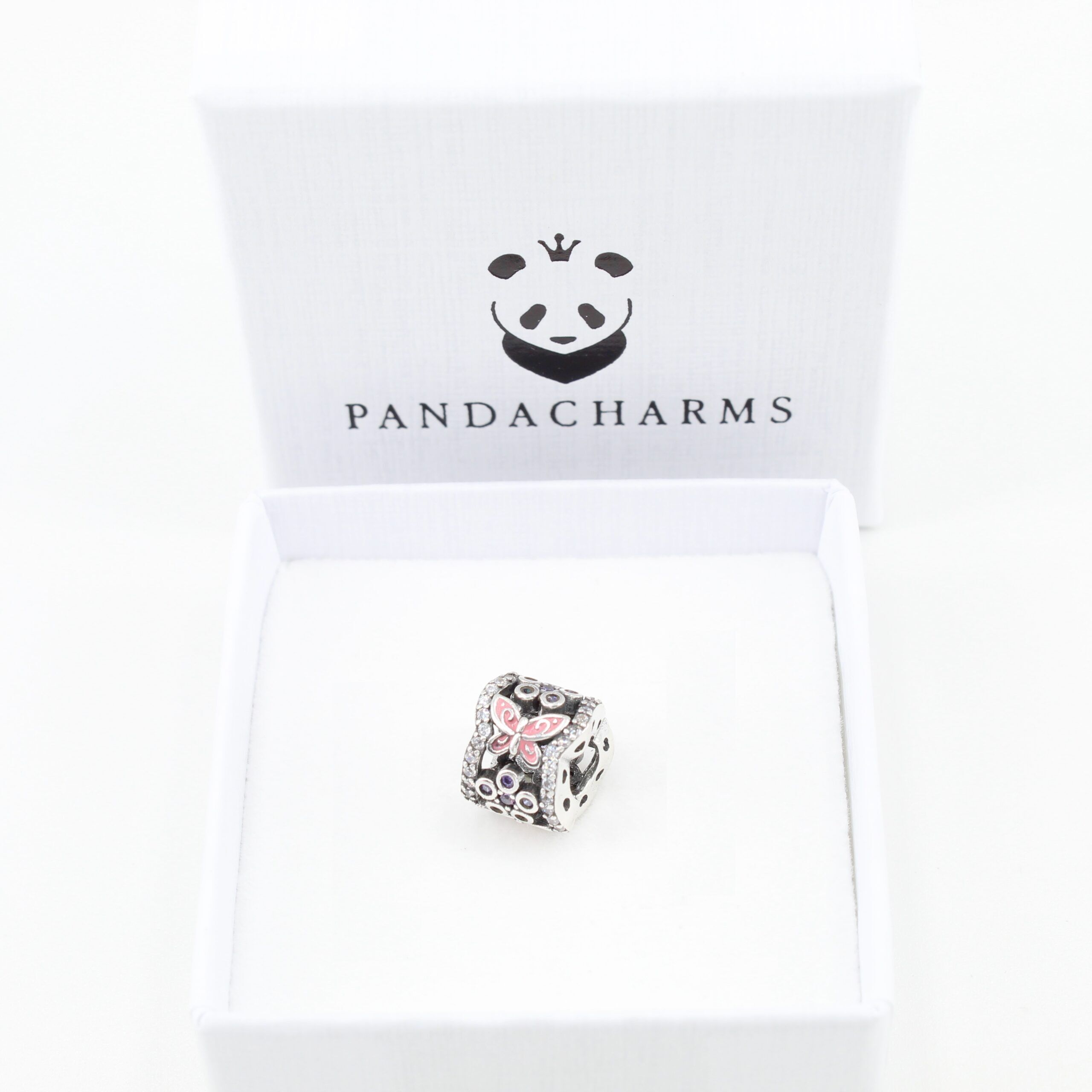 Rosa Schmetterlinge und Lila Blumen Charm 2 Rosa Schmetterlinge und Lila Blumen Charm