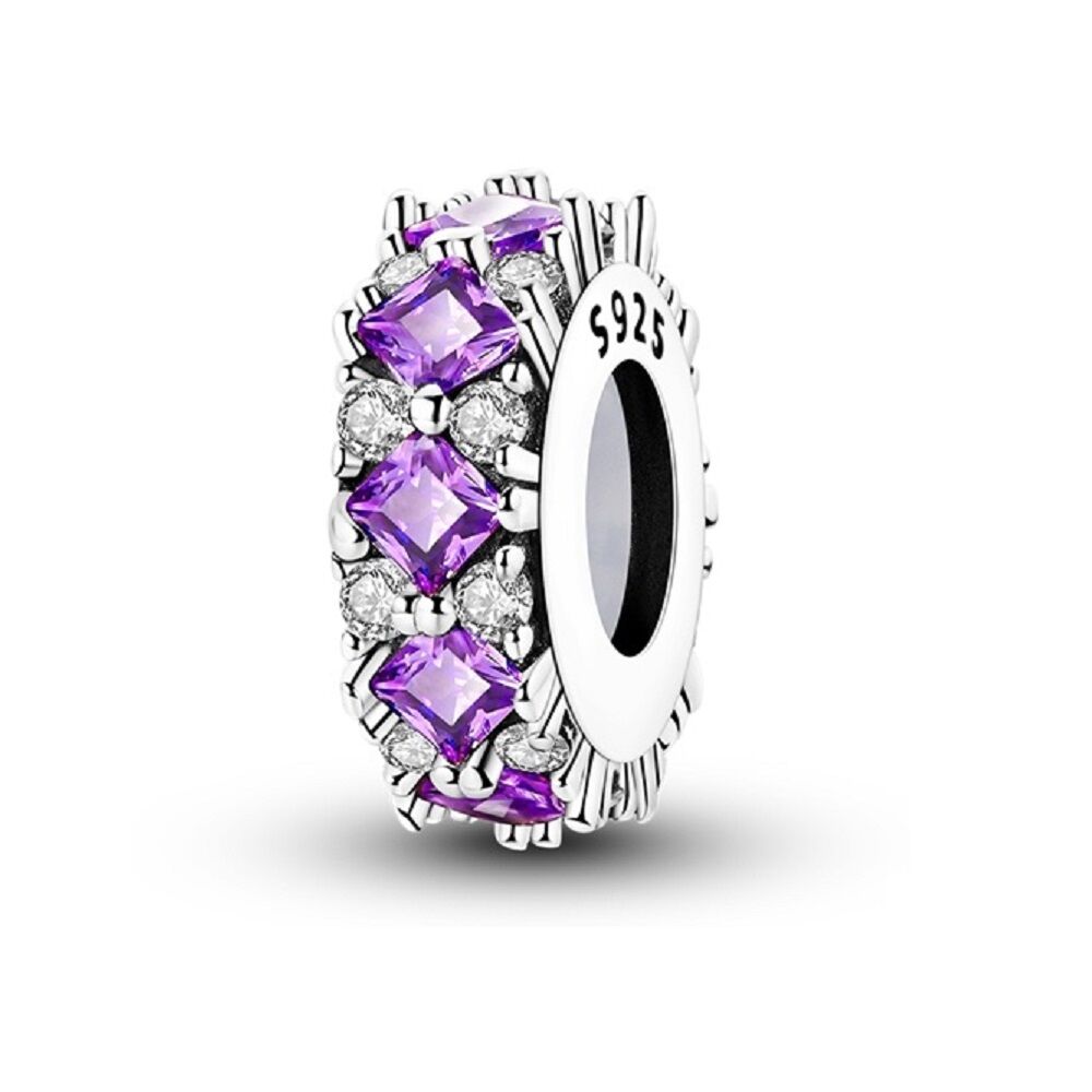Lila Steine Zwischenelement Stopper Charm 1 PANDACHARMS Lila Steine Zwischenelement Stopper Charm, SKU C04027