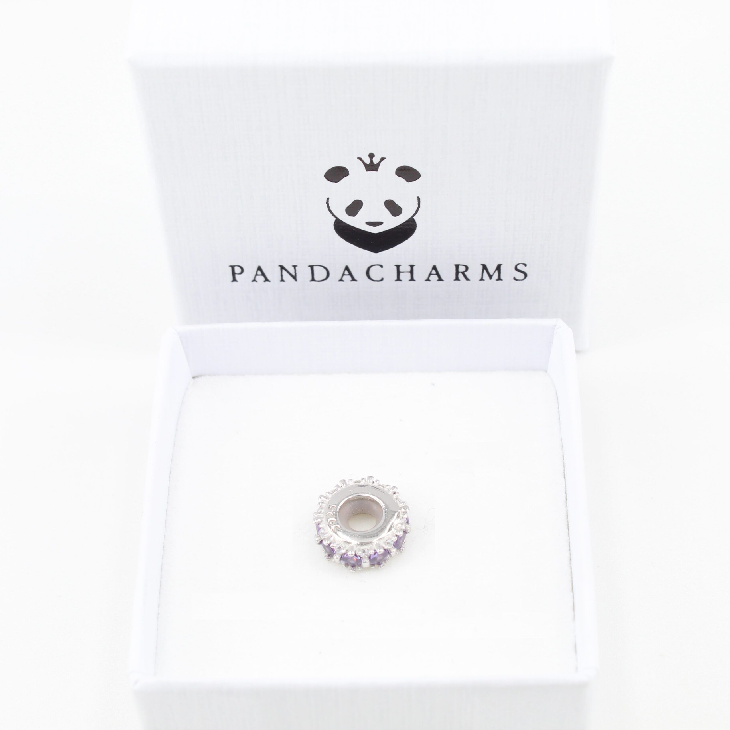 Lila Steine Zwischenelement Stopper Charm 2 Lila Steine Zwischenelement Stopper Charm