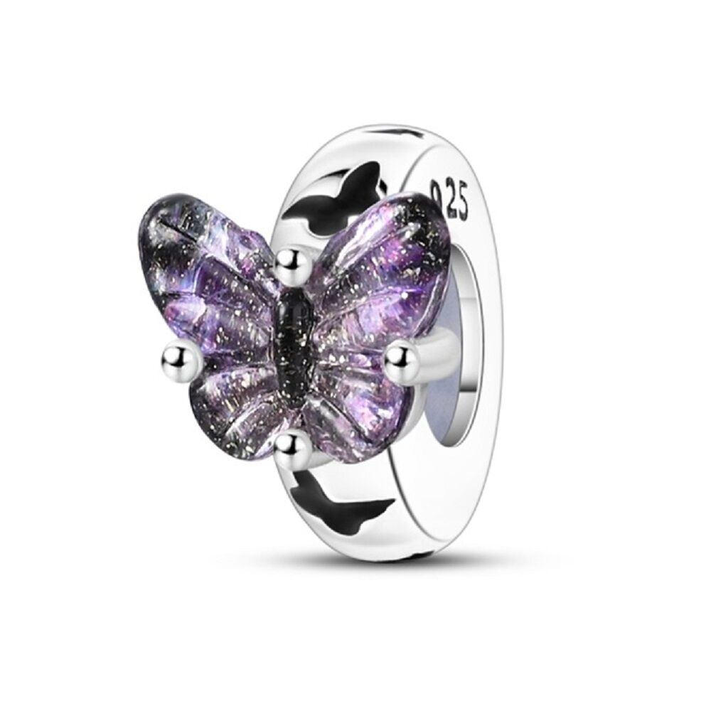 Pinker Schmetterling Zwischenelement Stopper Charm 1 PANDACHARMS Pinker Schmetterling Zwischenelement Stopper Charm, SKU C04030