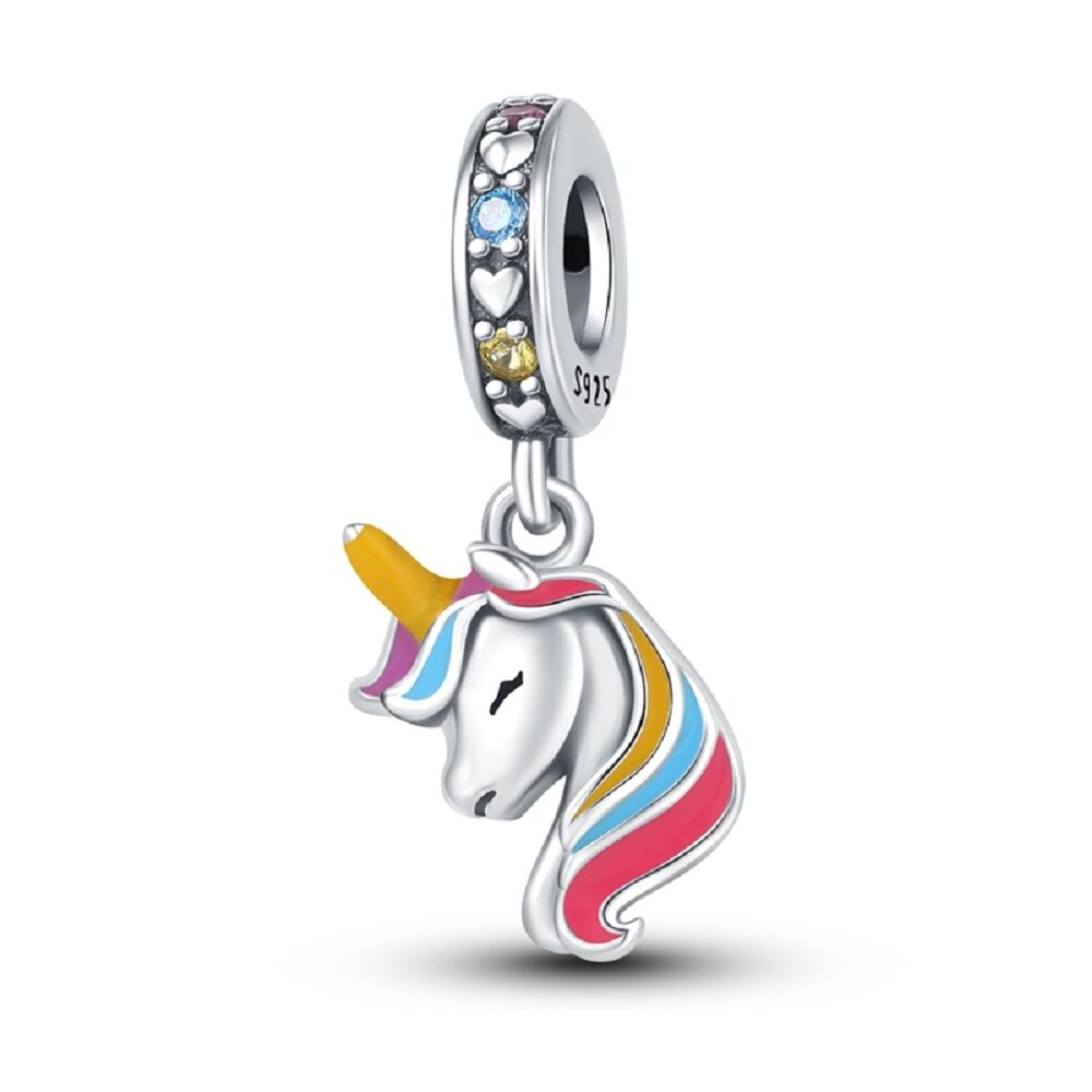 Buntes Einhorn Charm Anhänger 1 PANDACHARMS Buntes Einhorn Charm Anhänger, SKU C04031