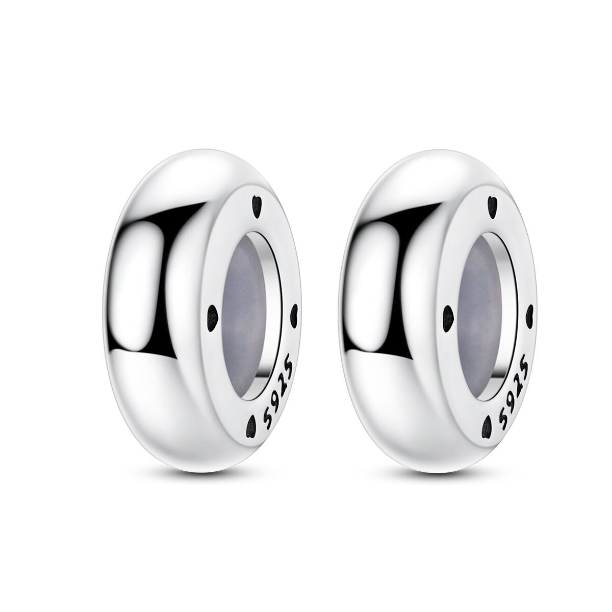 Große Silber Stopper mit Herzen für Charm Armband (2 Stück) 1 PANDACHARMS Große Silber Stopper mit Herzen für Charm Armband, 2 Stück, SKU C04052