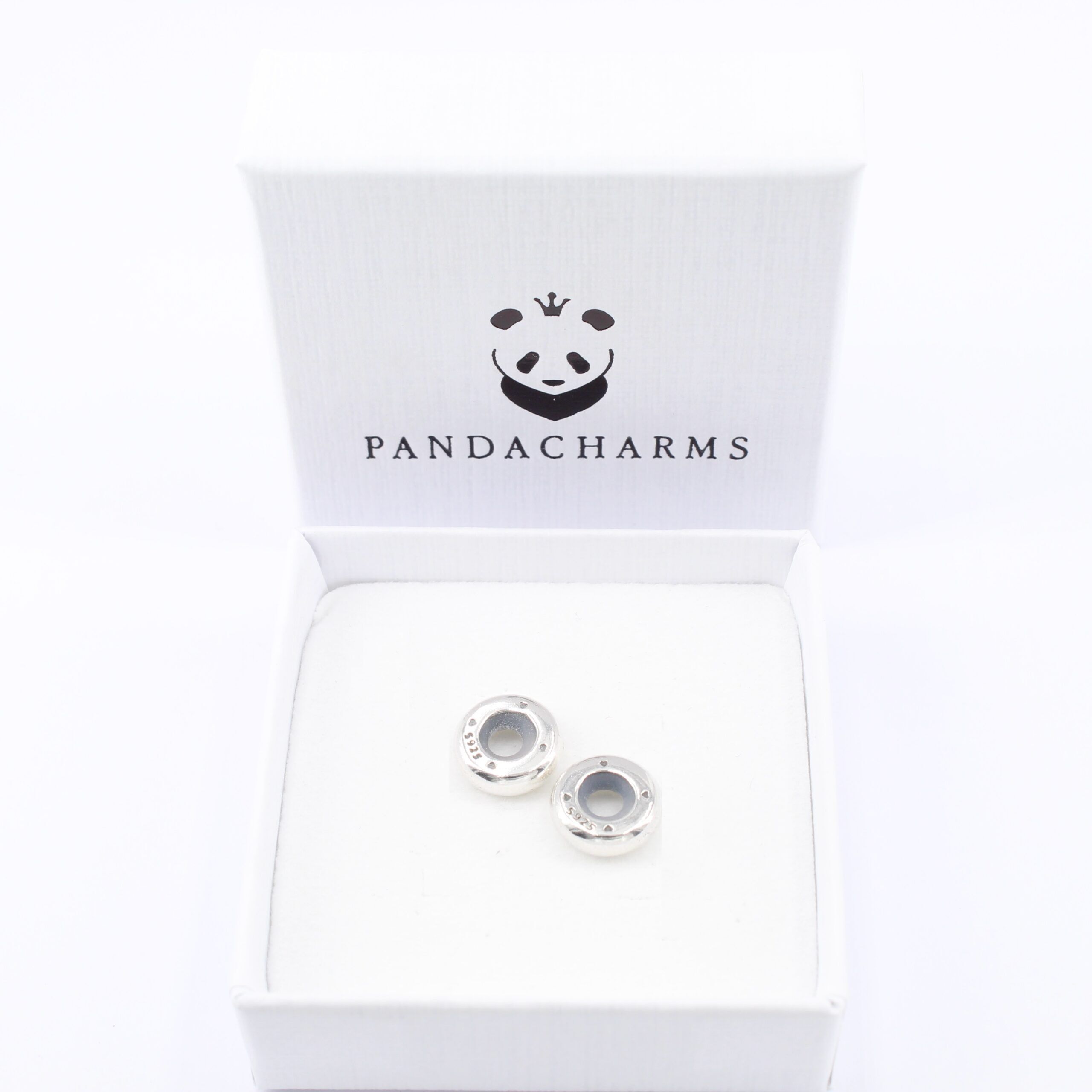 Große Silber Stopper mit Herzen für Charm Armband (2 Stück) 2 Große Silber Stopper mit Herzen für Charm Armband (2 Stück)