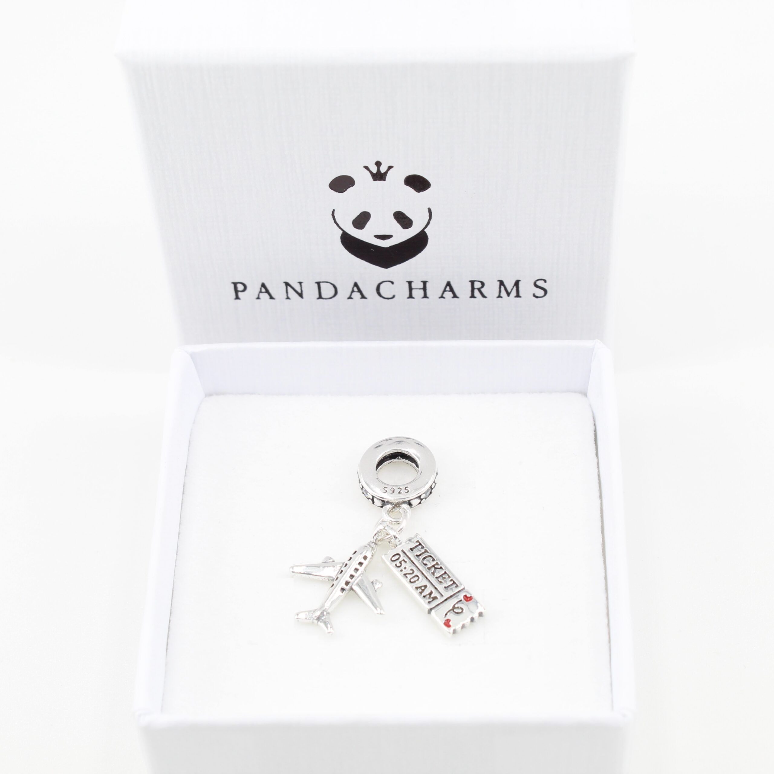 Urlaubsreif Ticket und Flugzeug Charm Anhänger 2 Urlaubsreif Ticket und Flugzeug Charm Anhänger